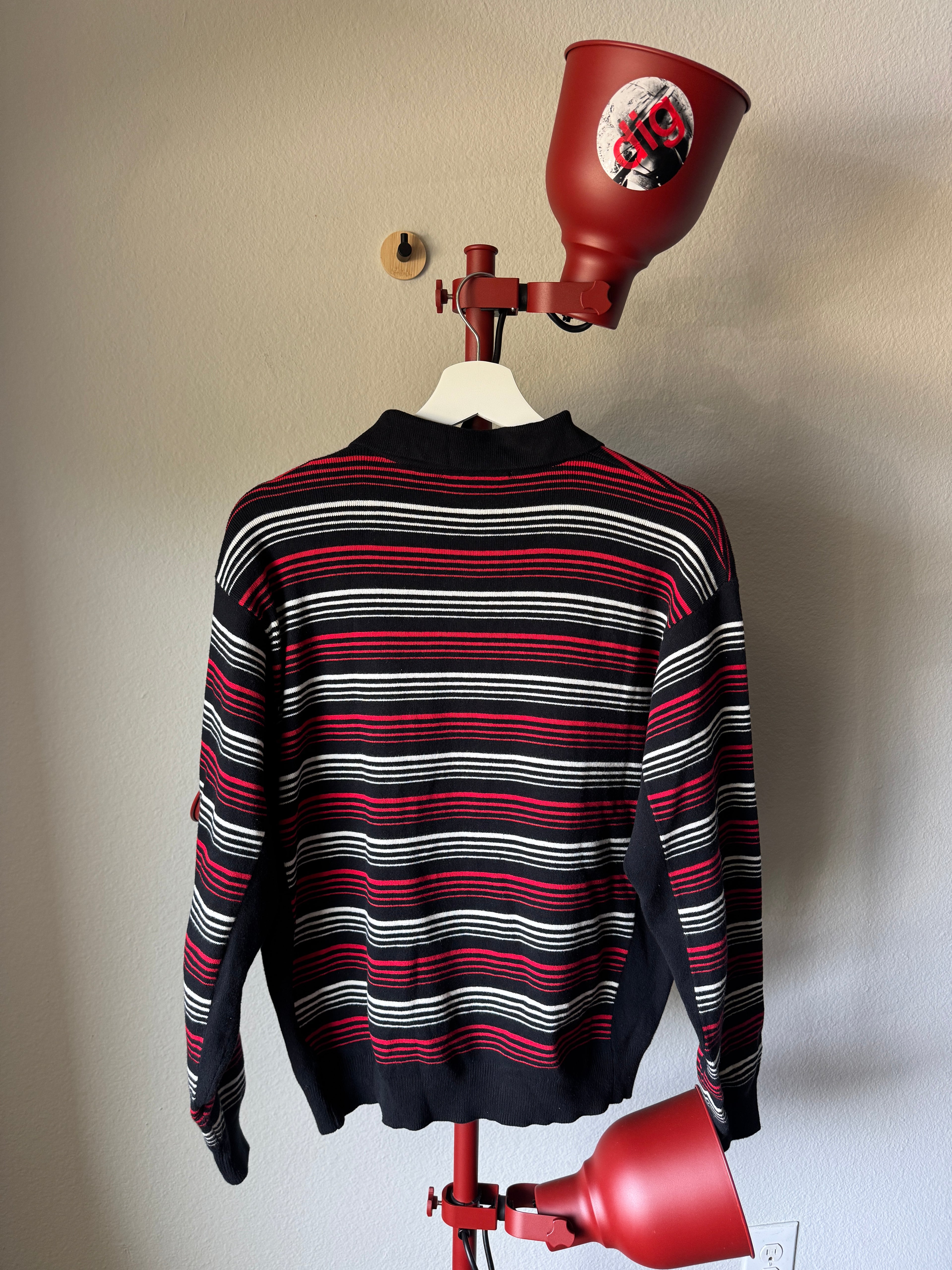 Miu Miu Striped L/S Polo Knit Shirt S