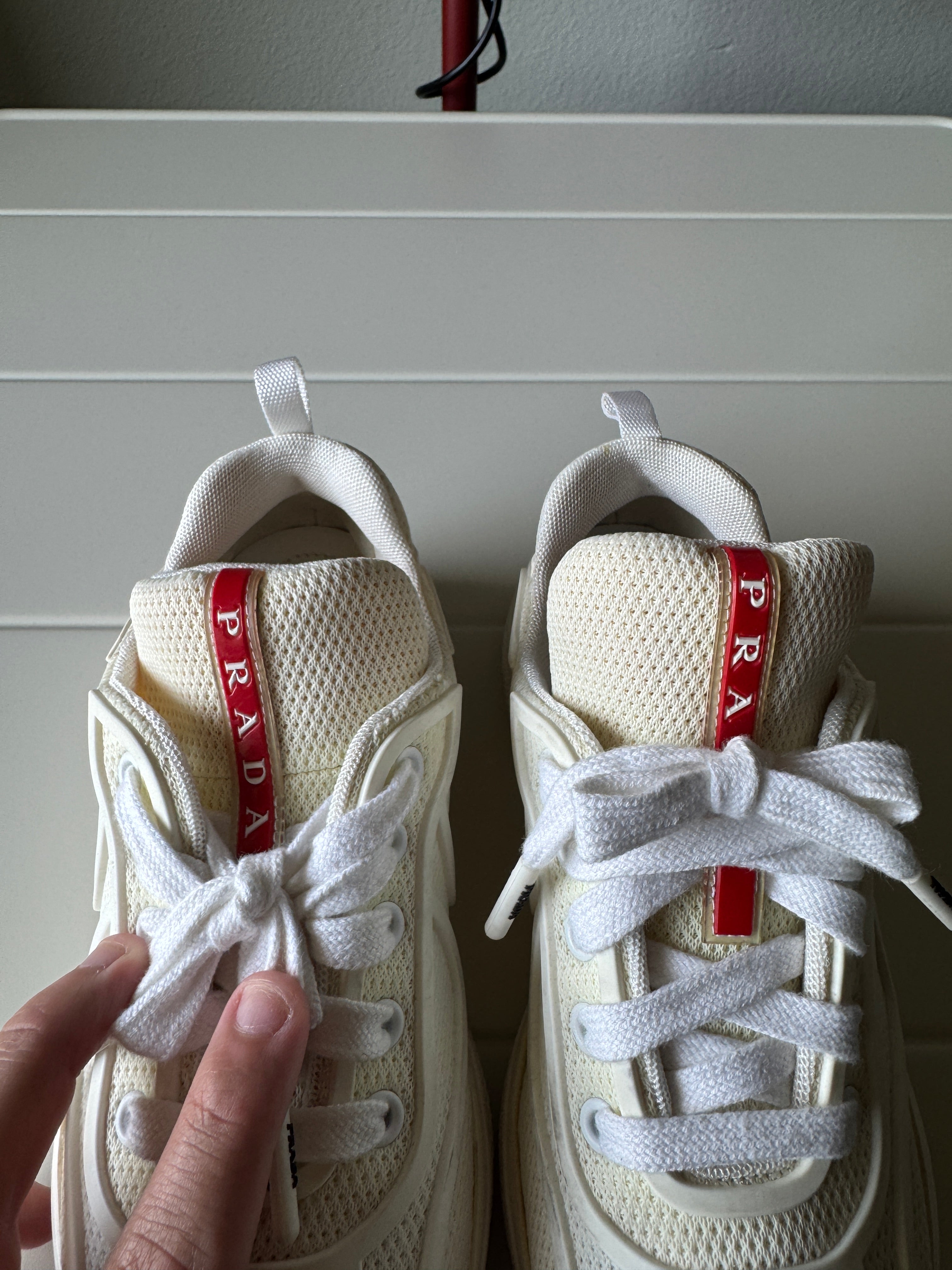 Prada Americas Cup Womens White Mesh 35.5/5.5