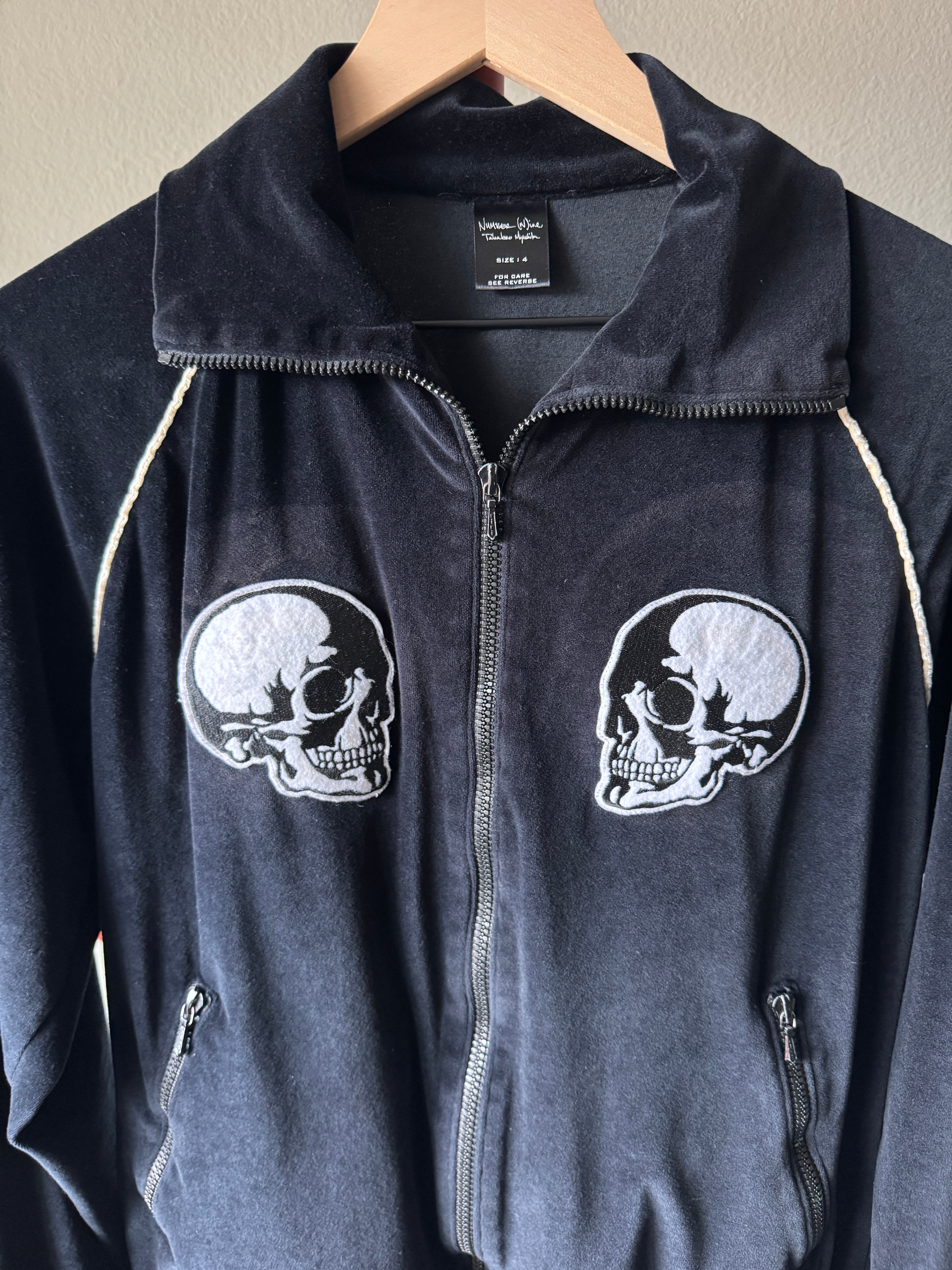 Number (N)ine SS04 Velour Double Skull Track Jacket 4