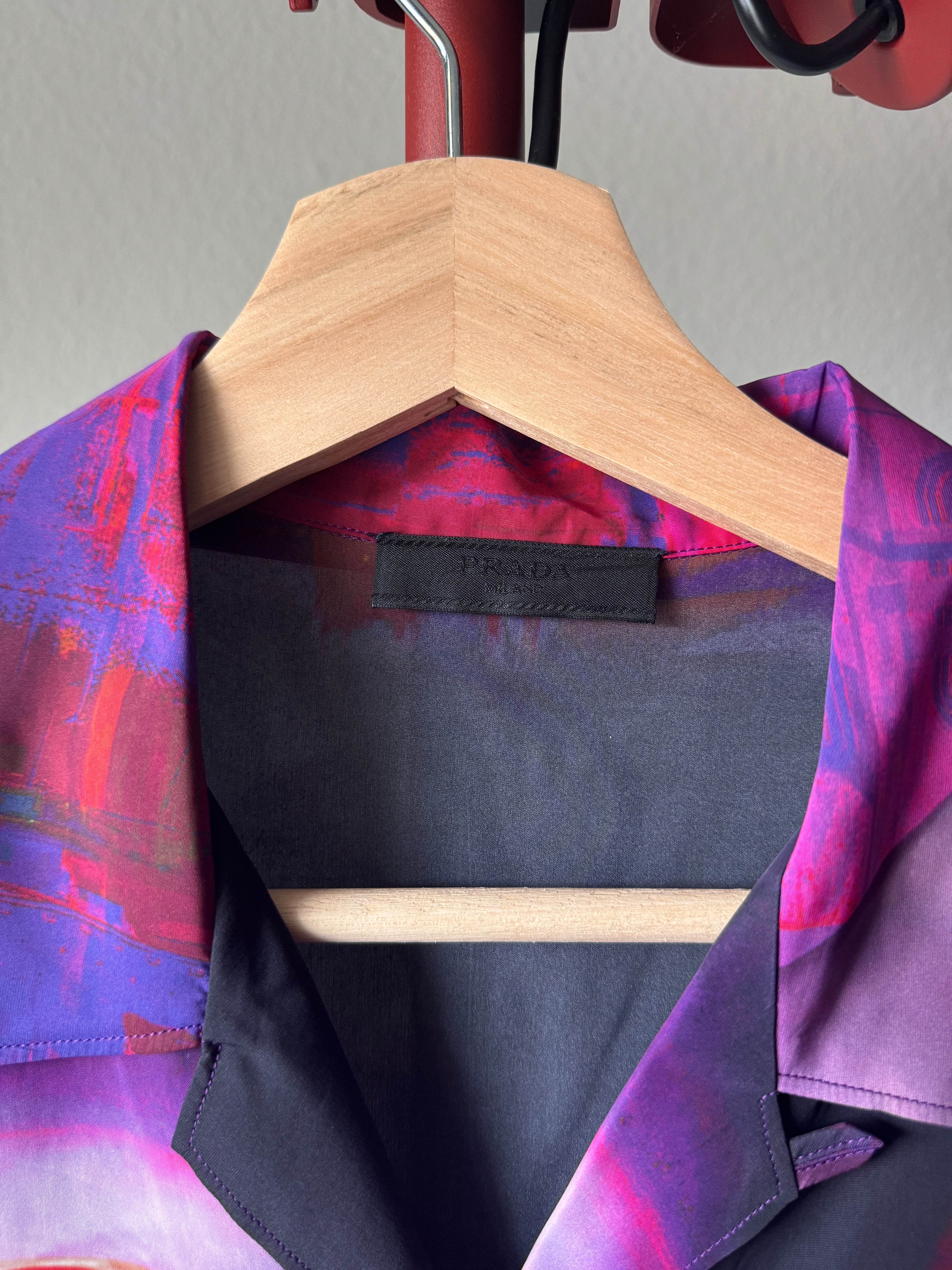 Prada SS/19 Silk Psychedelic Button Up Bowling Shirt M