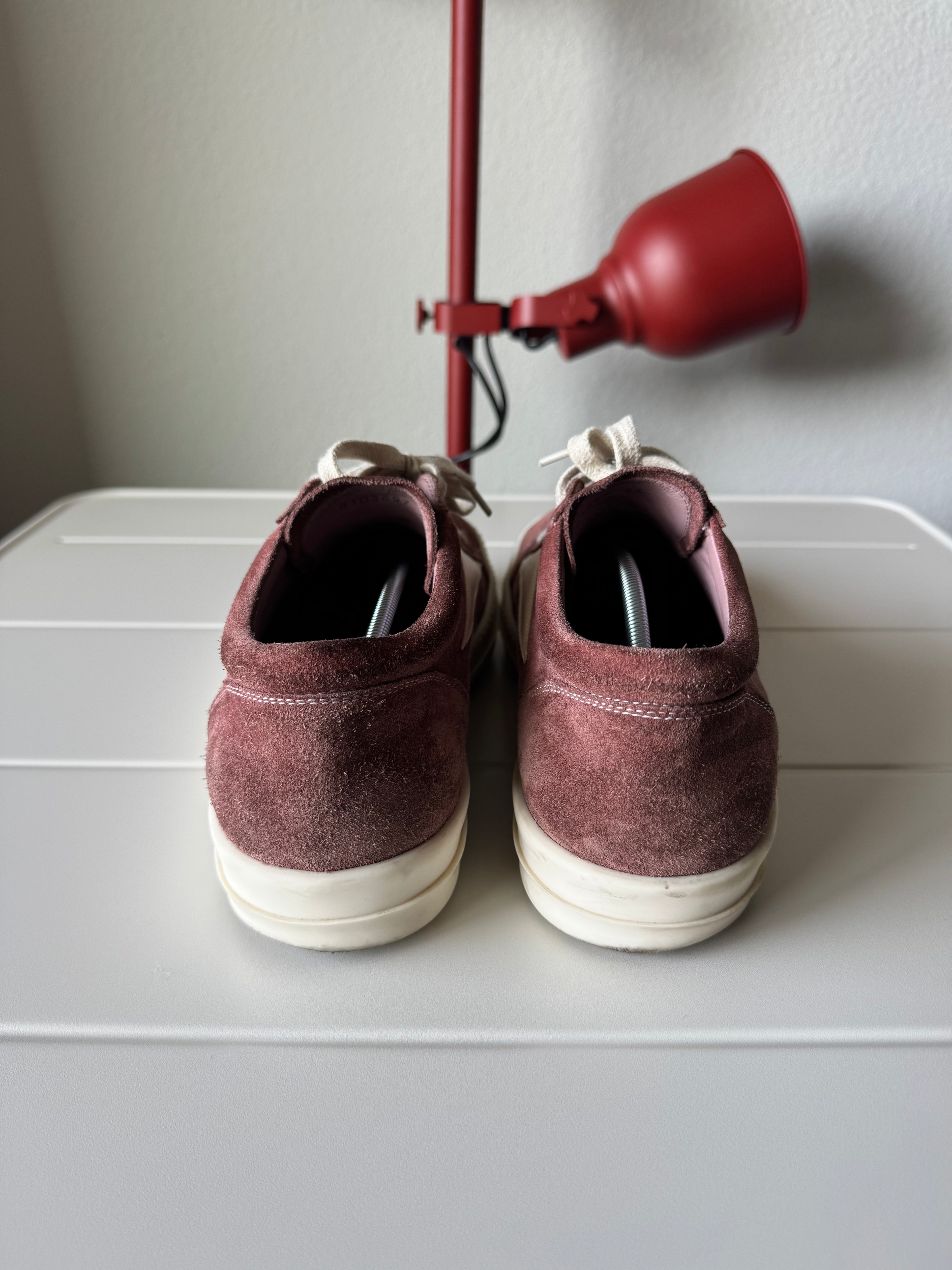 Rick Owens Pink Dust Suede Vintage Van Sneakers 44/11