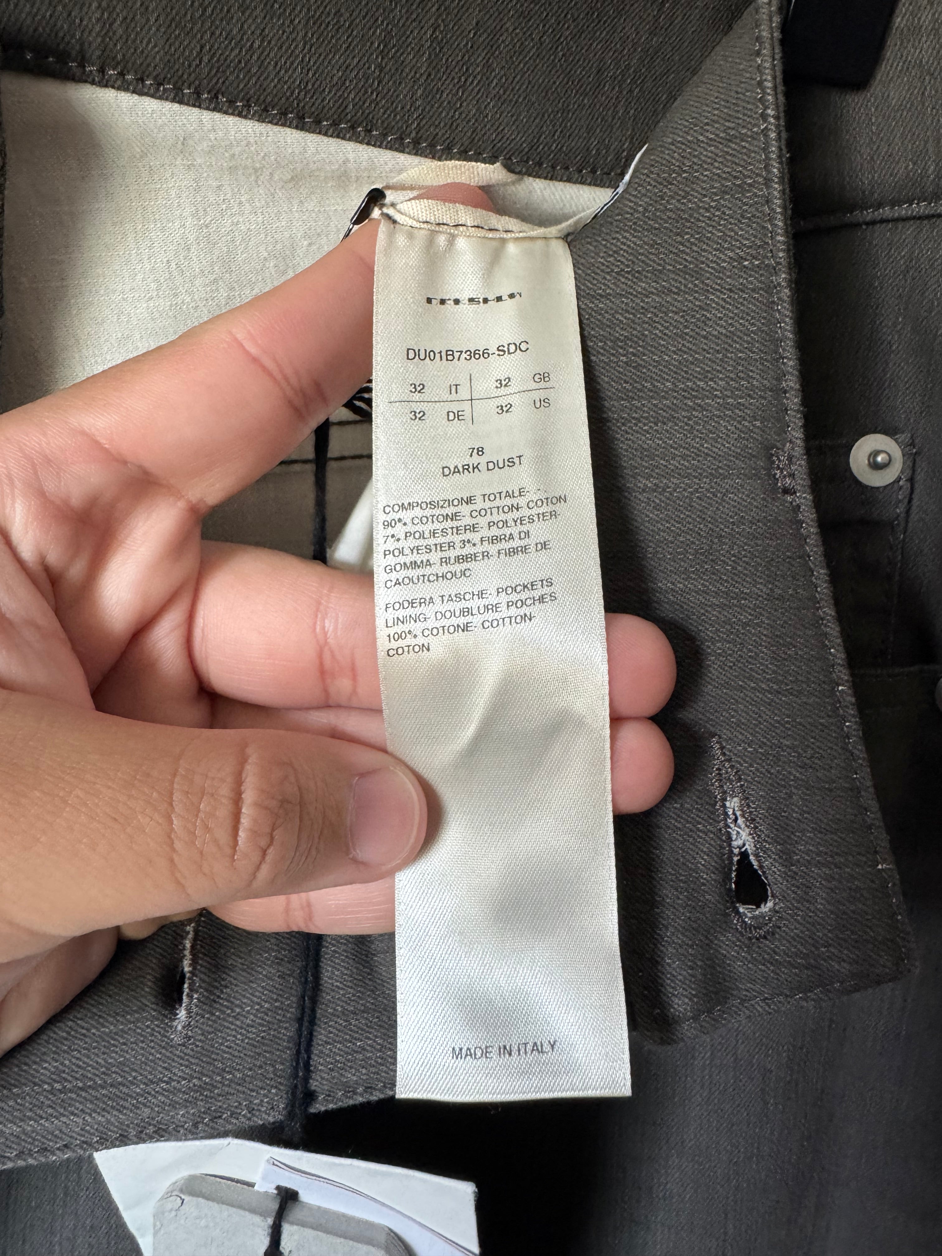 Rick Owens Dark Dust Detroit Cut Denim