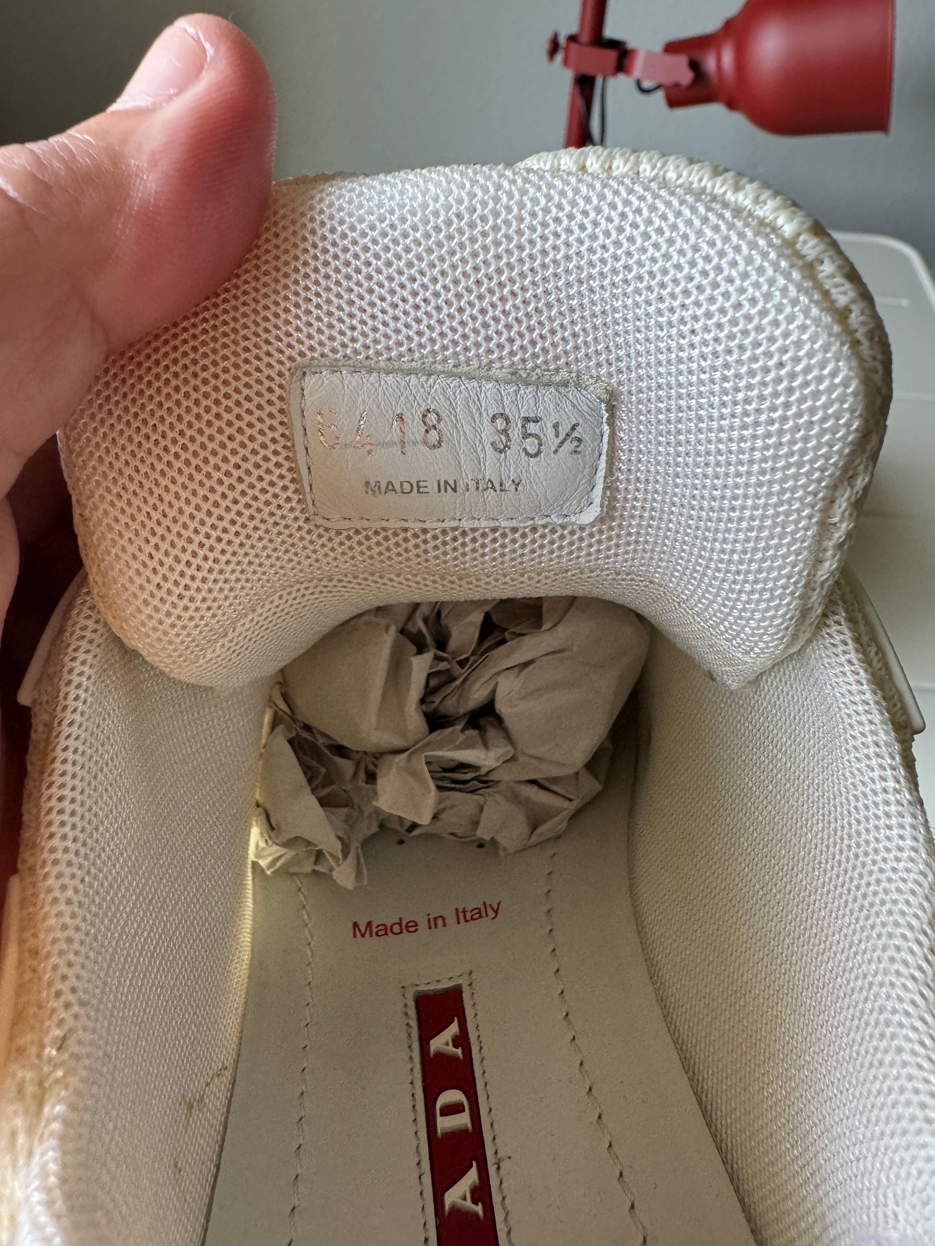 Prada Americas Cup Womens White Mesh 35.5/5.5