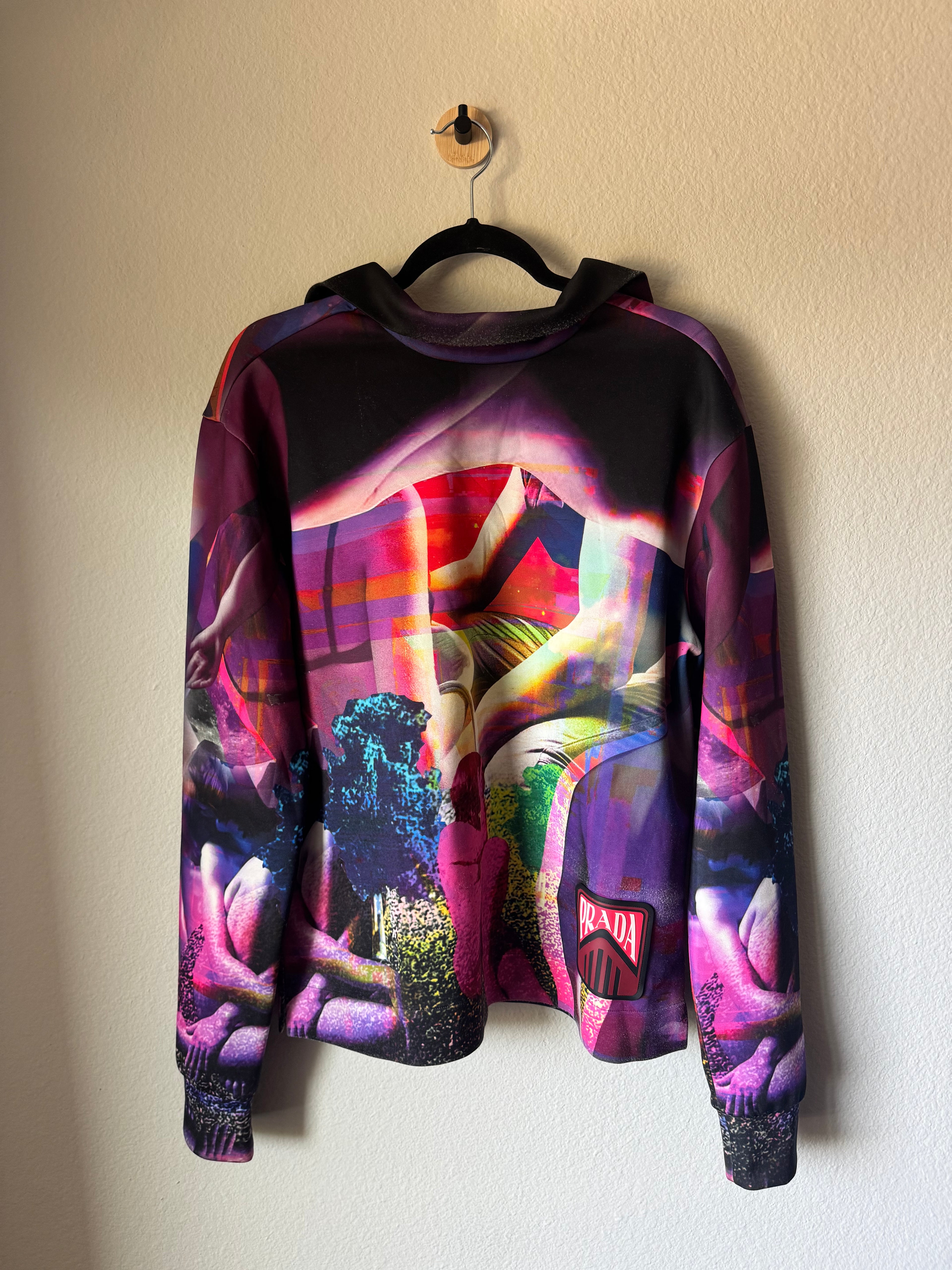 Prada Sample Psychedelic Quarter Zip Shirt L