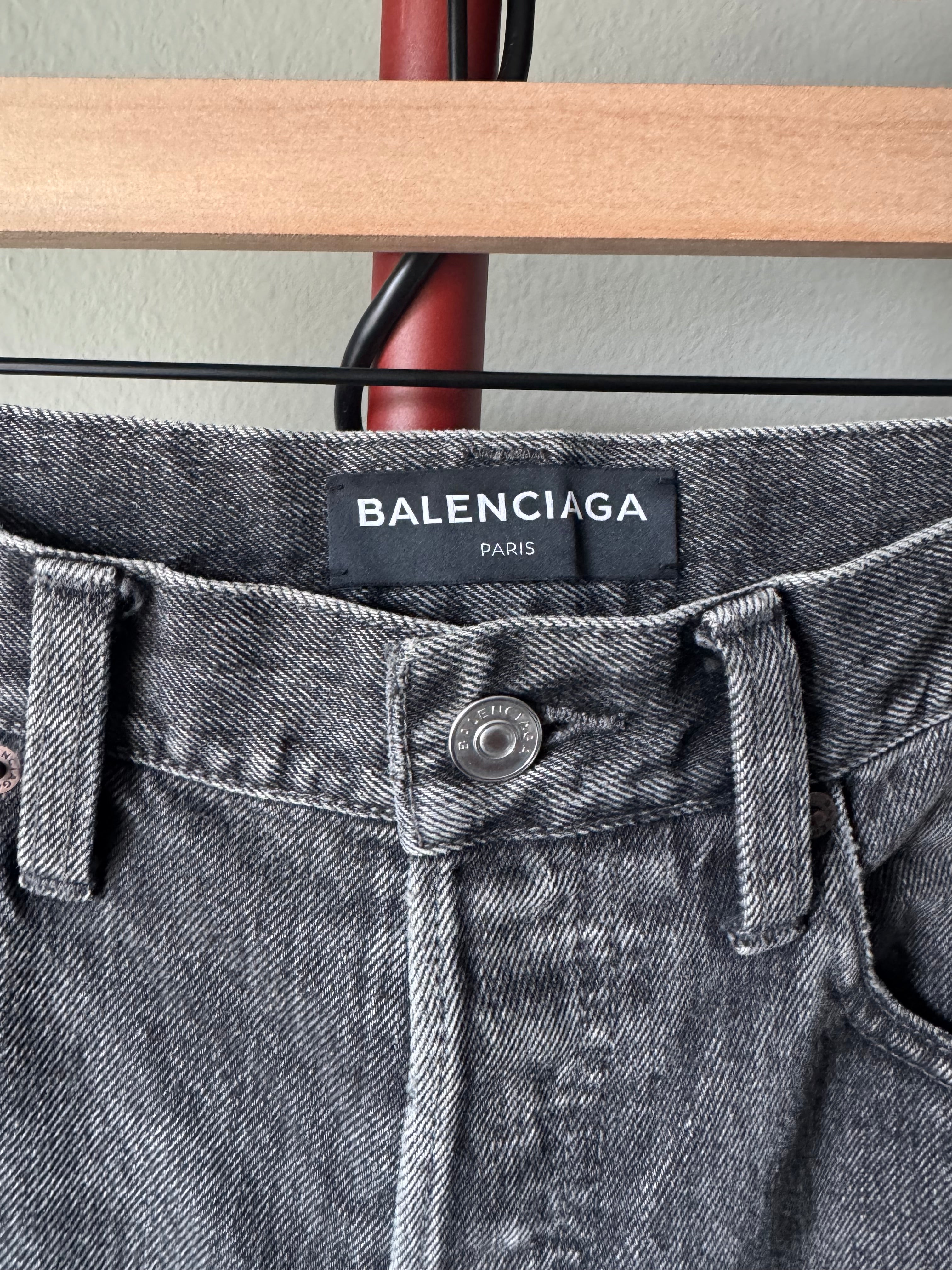 Balenciaga Convertible Zip Black Denim 34