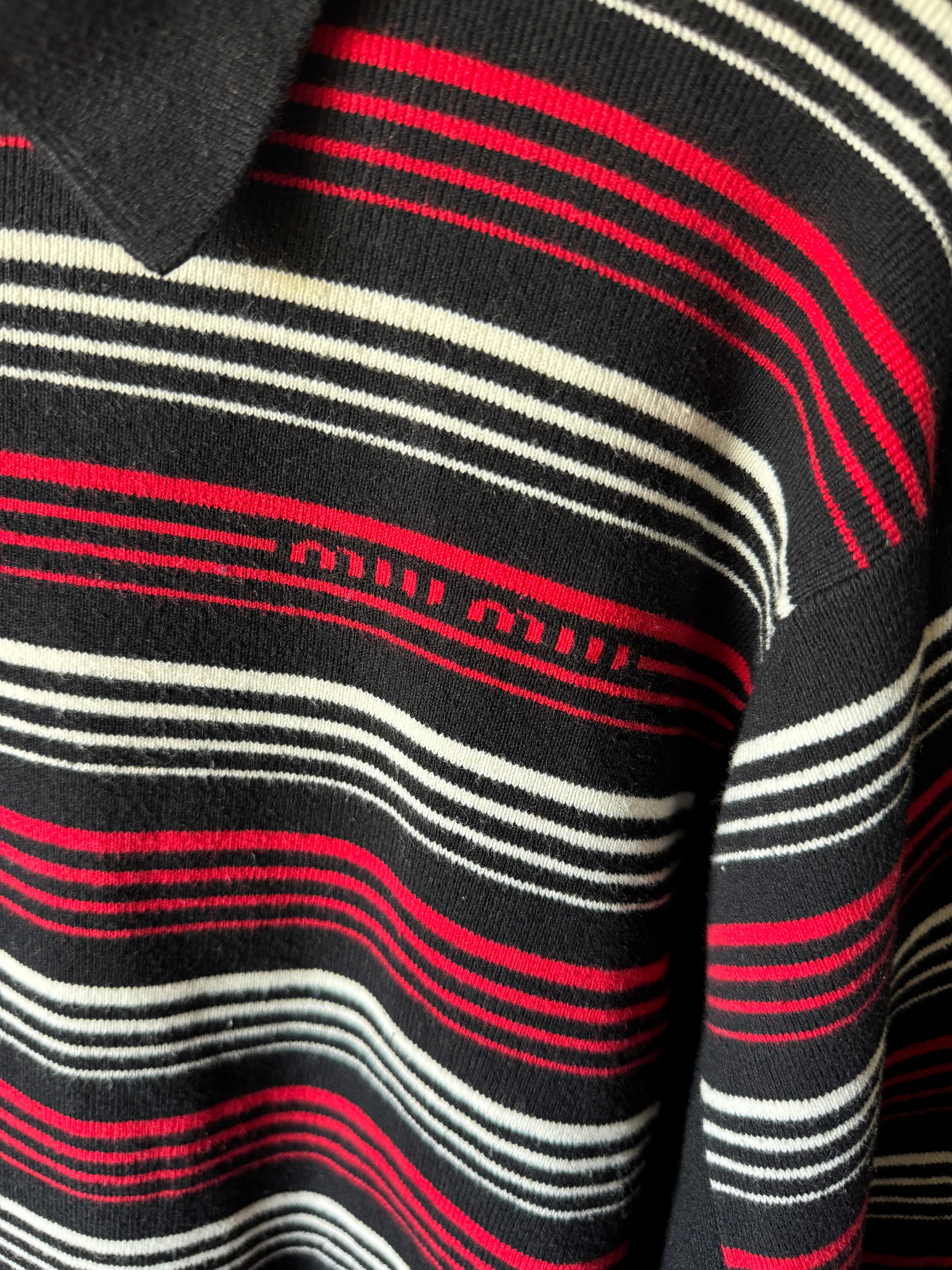 Miu Miu Striped L/S Polo Knit Shirt S