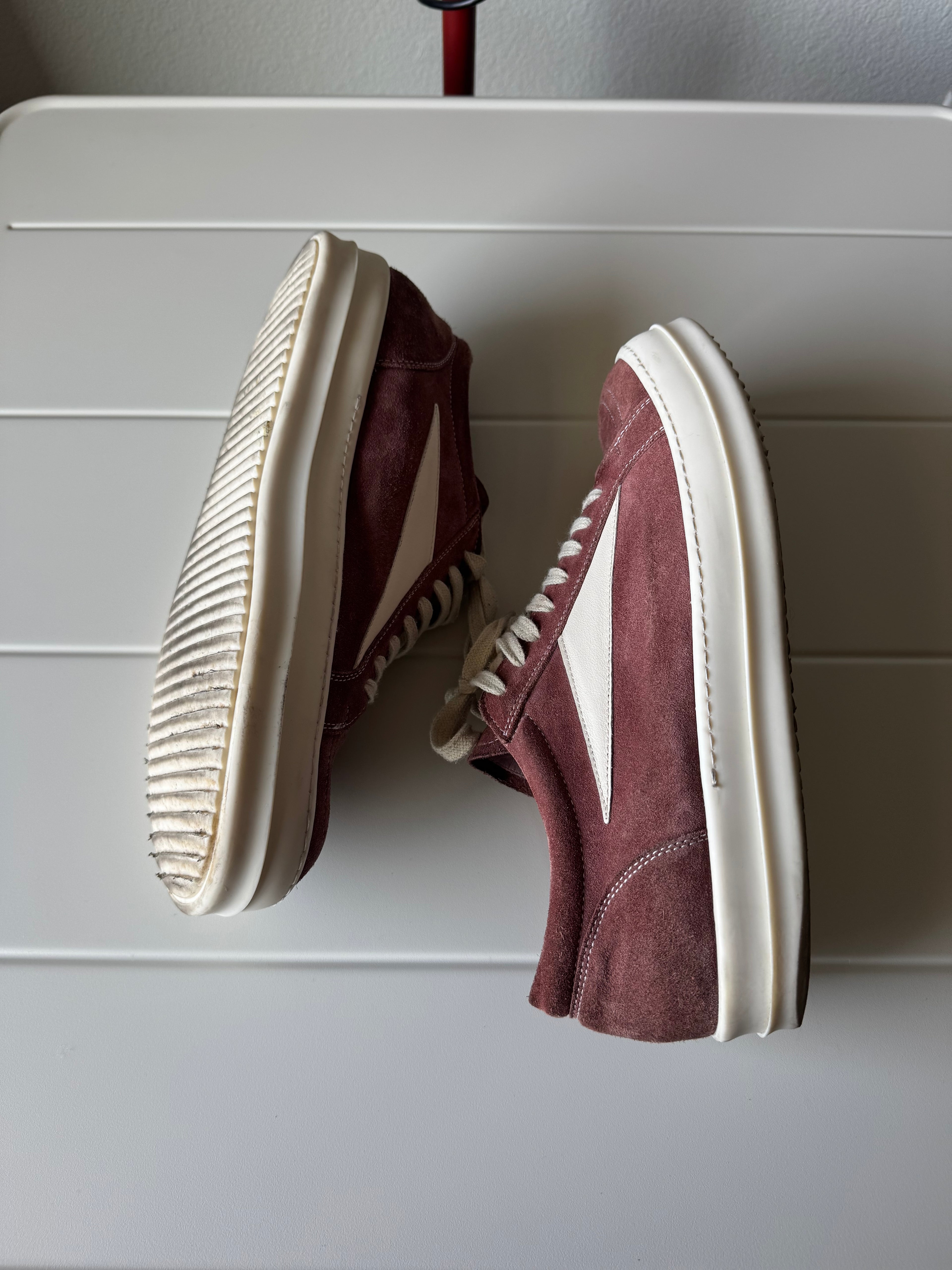 Rick Owens Pink Dust Suede Vintage Van Sneakers 44/11