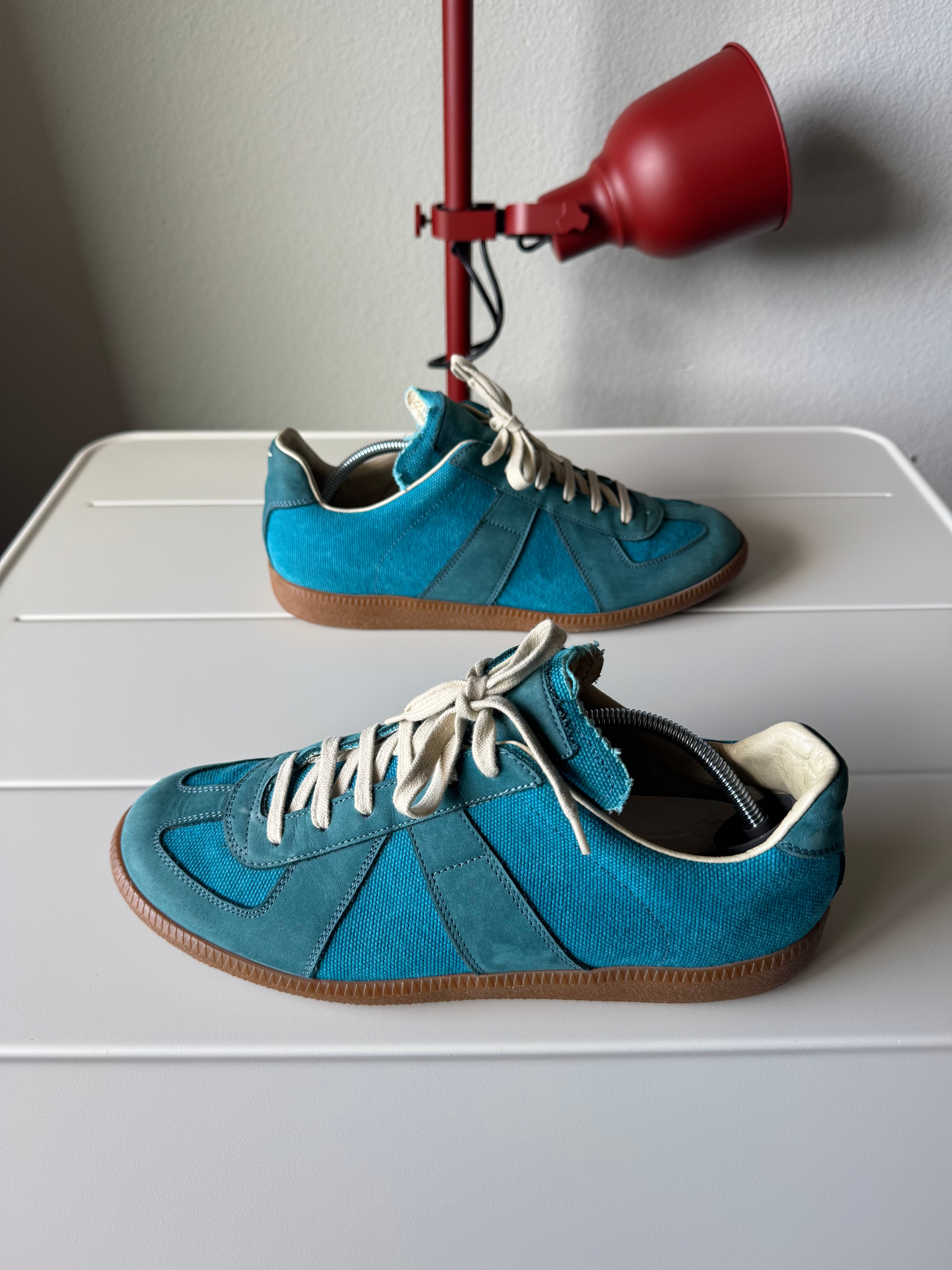 Maison Margiela Canvas Suede Aqua Blue Gats 42/9