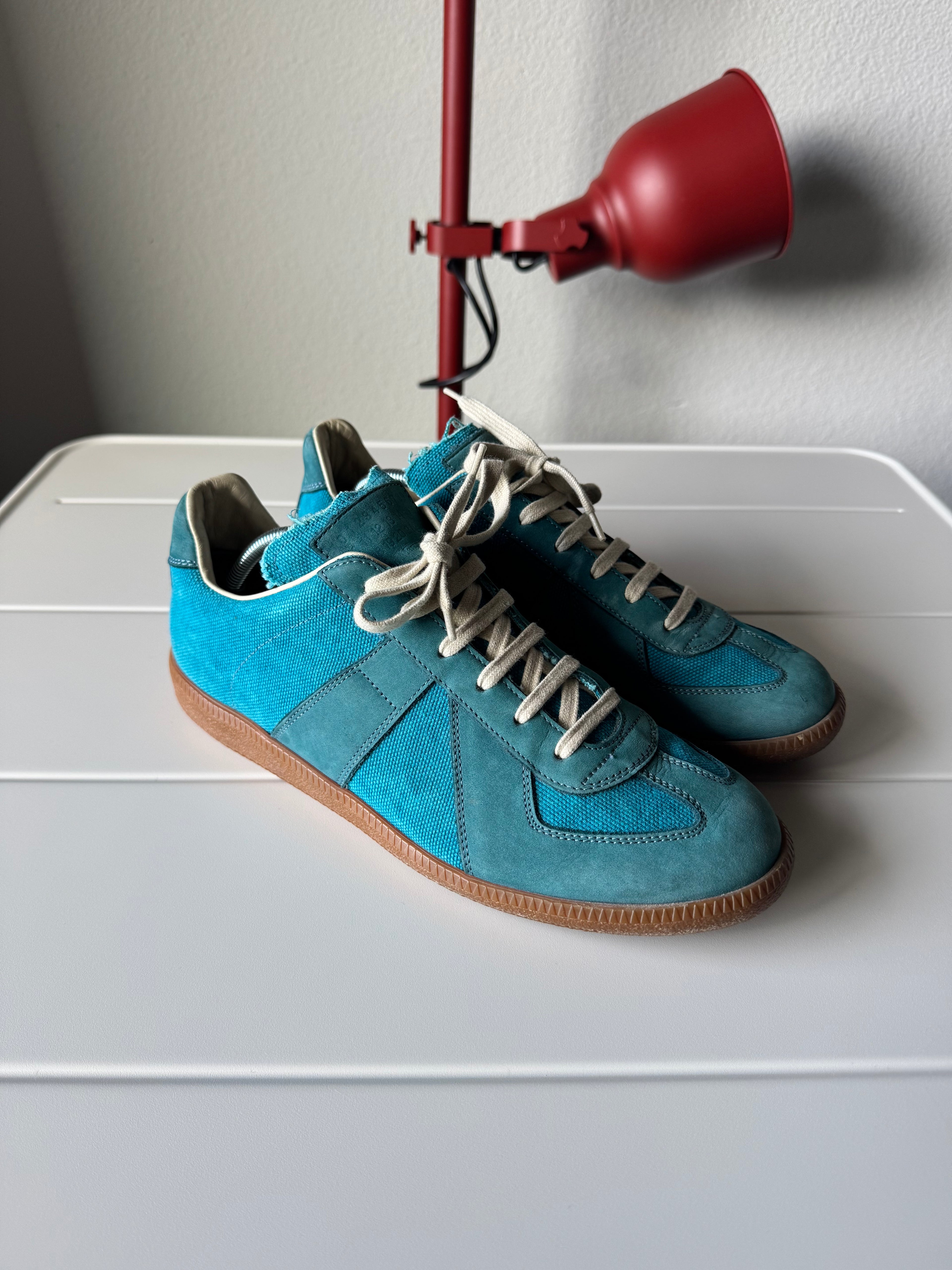 Maison Margiela Canvas Suede Aqua Blue Gats 42/9