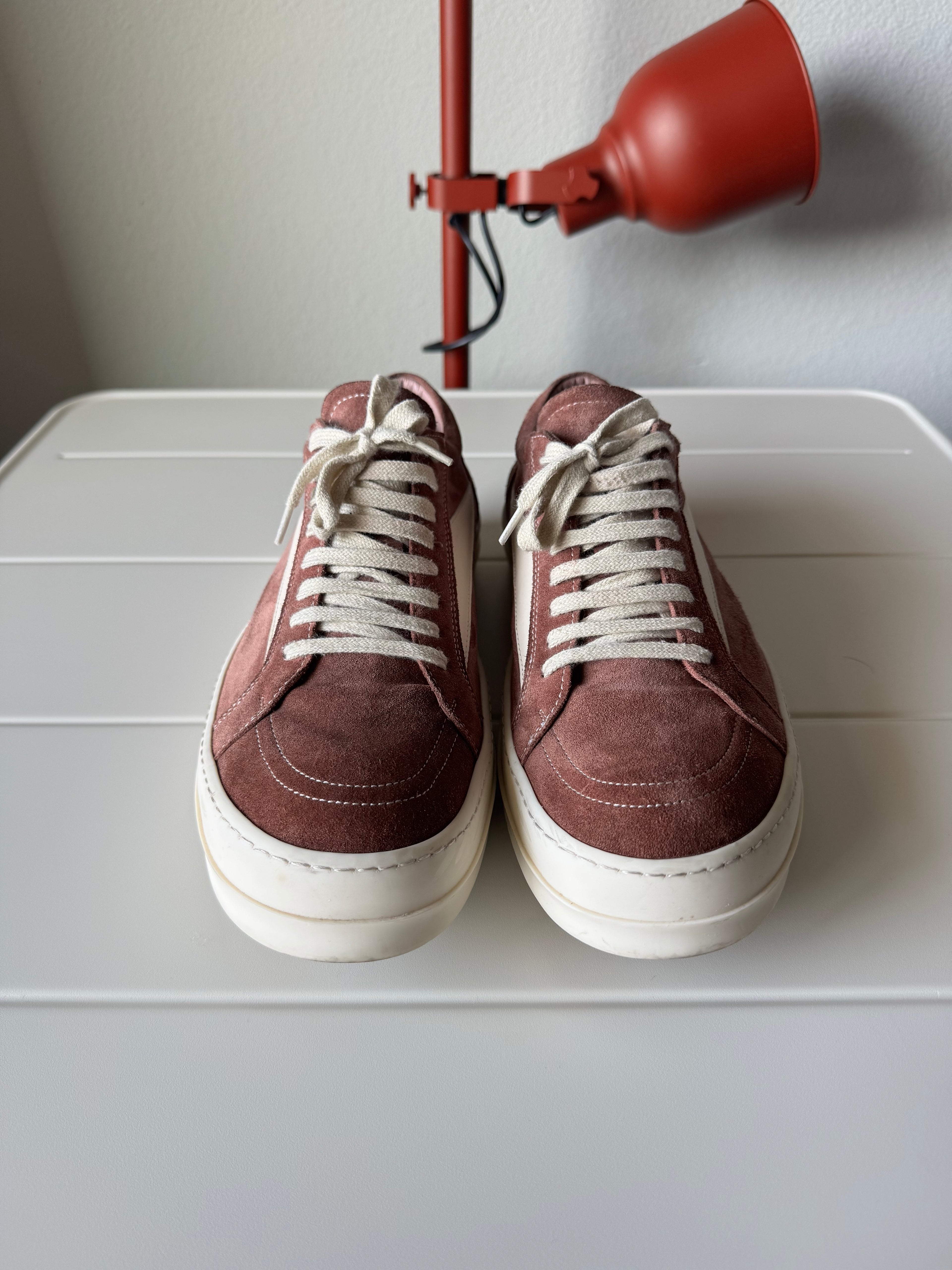 Rick Owens Pink Dust Suede Vintage Van Sneakers 44/11