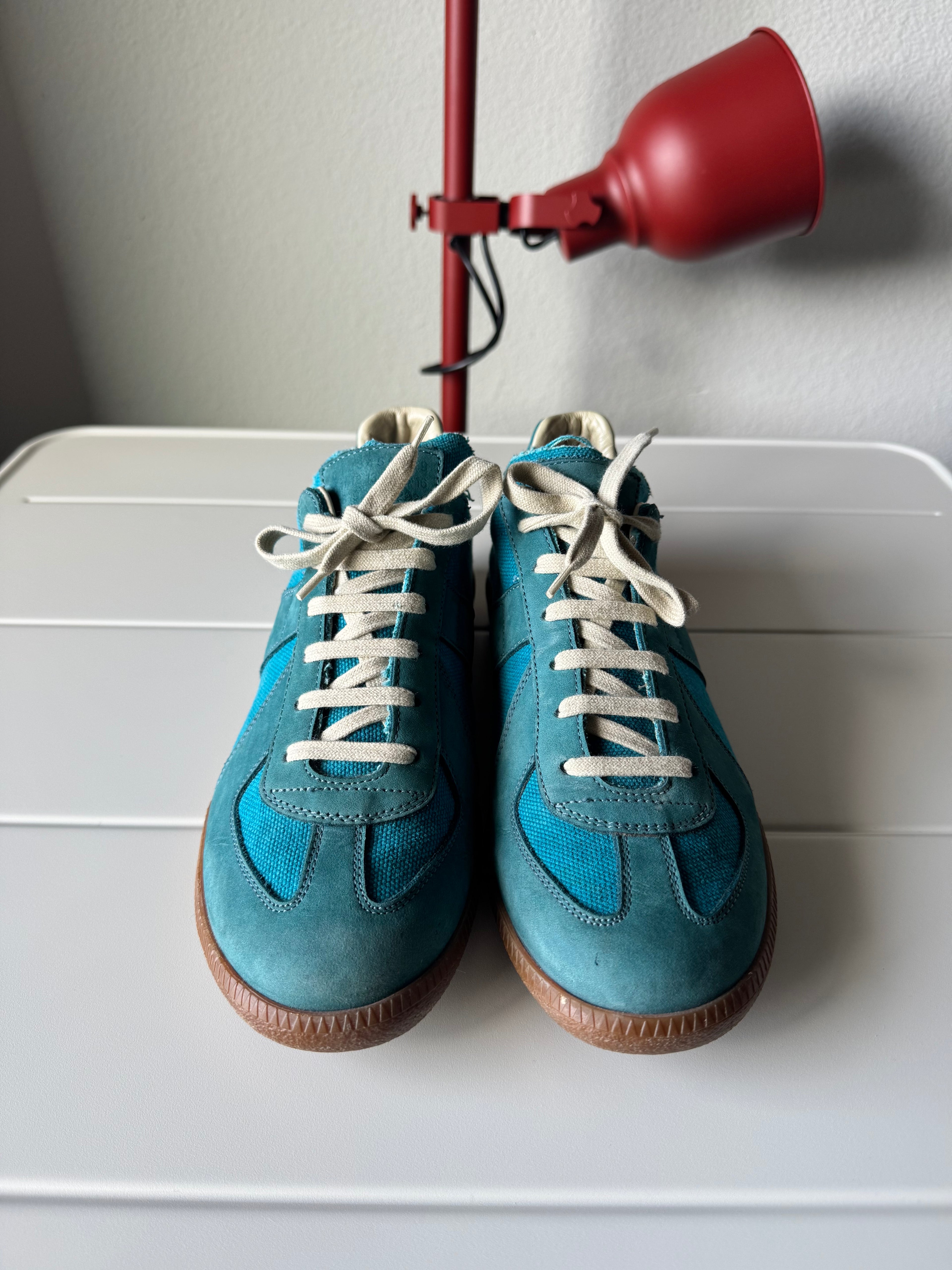 Maison Margiela Canvas Suede Aqua Blue Gats 42/9