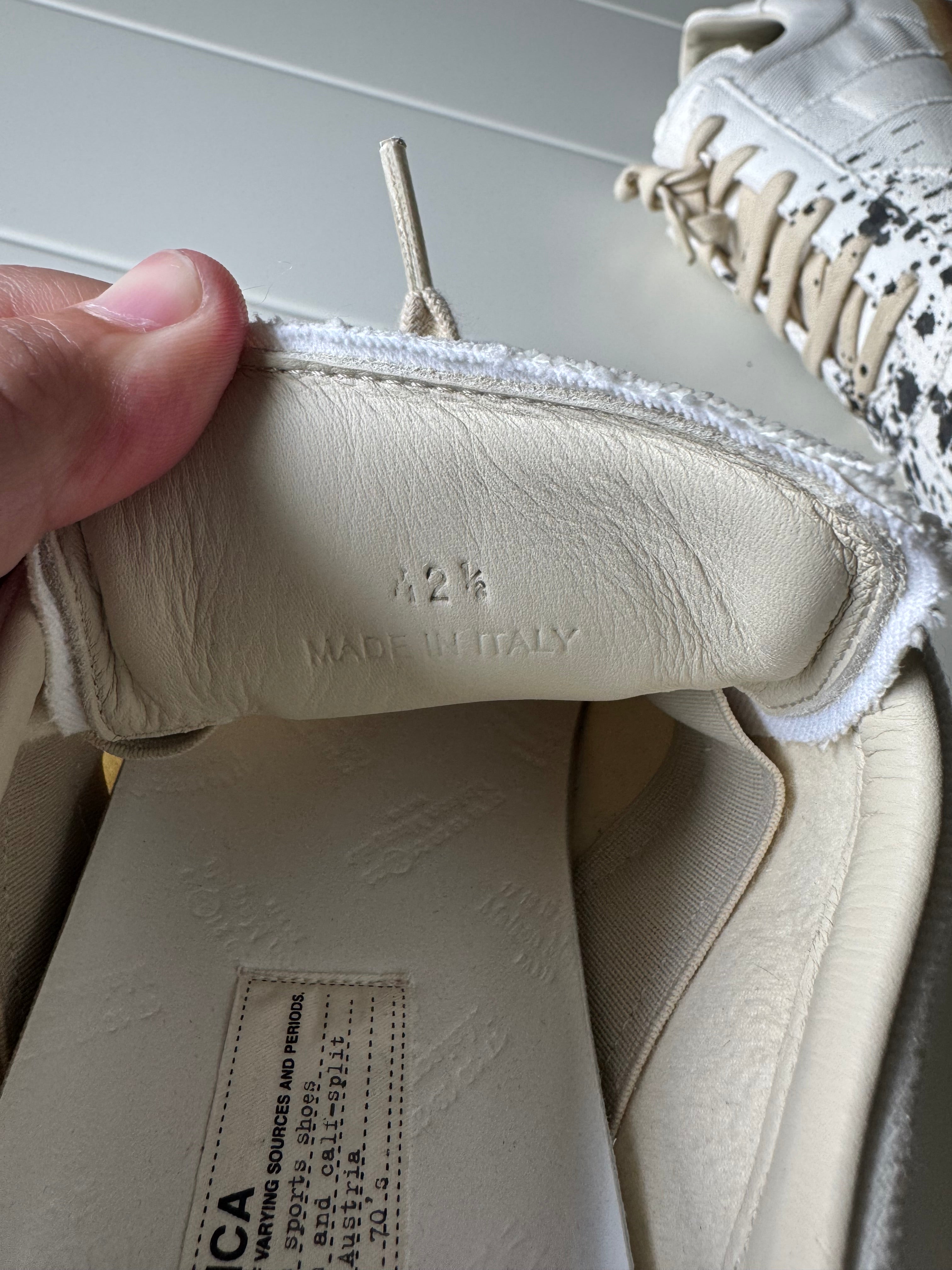 Maison Margiela White Canvas Paint Splatter Gats 42.5/9.5