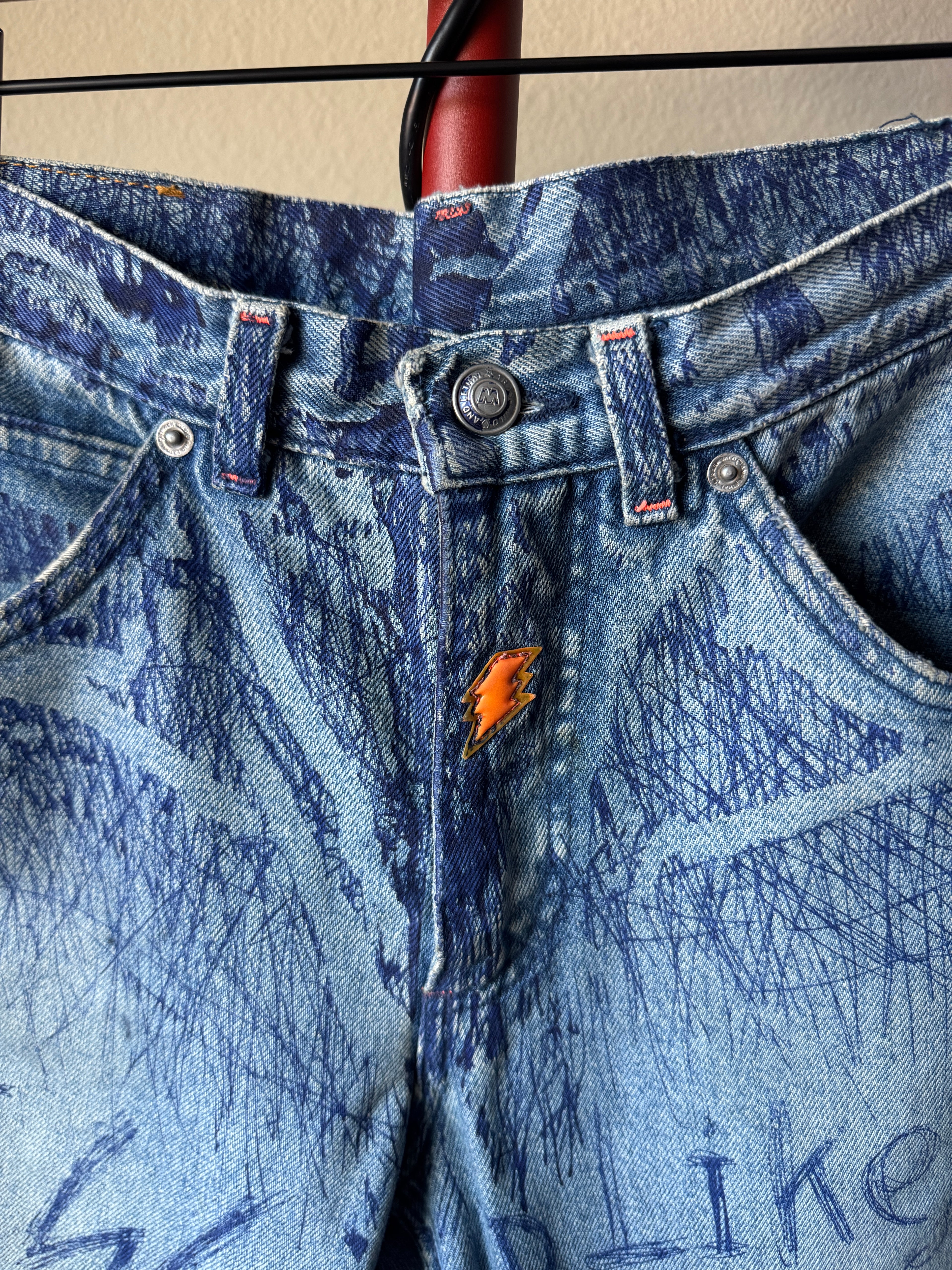 Walter Van Beirendonck AW97 Avatar Pen Graffiti Denim 32