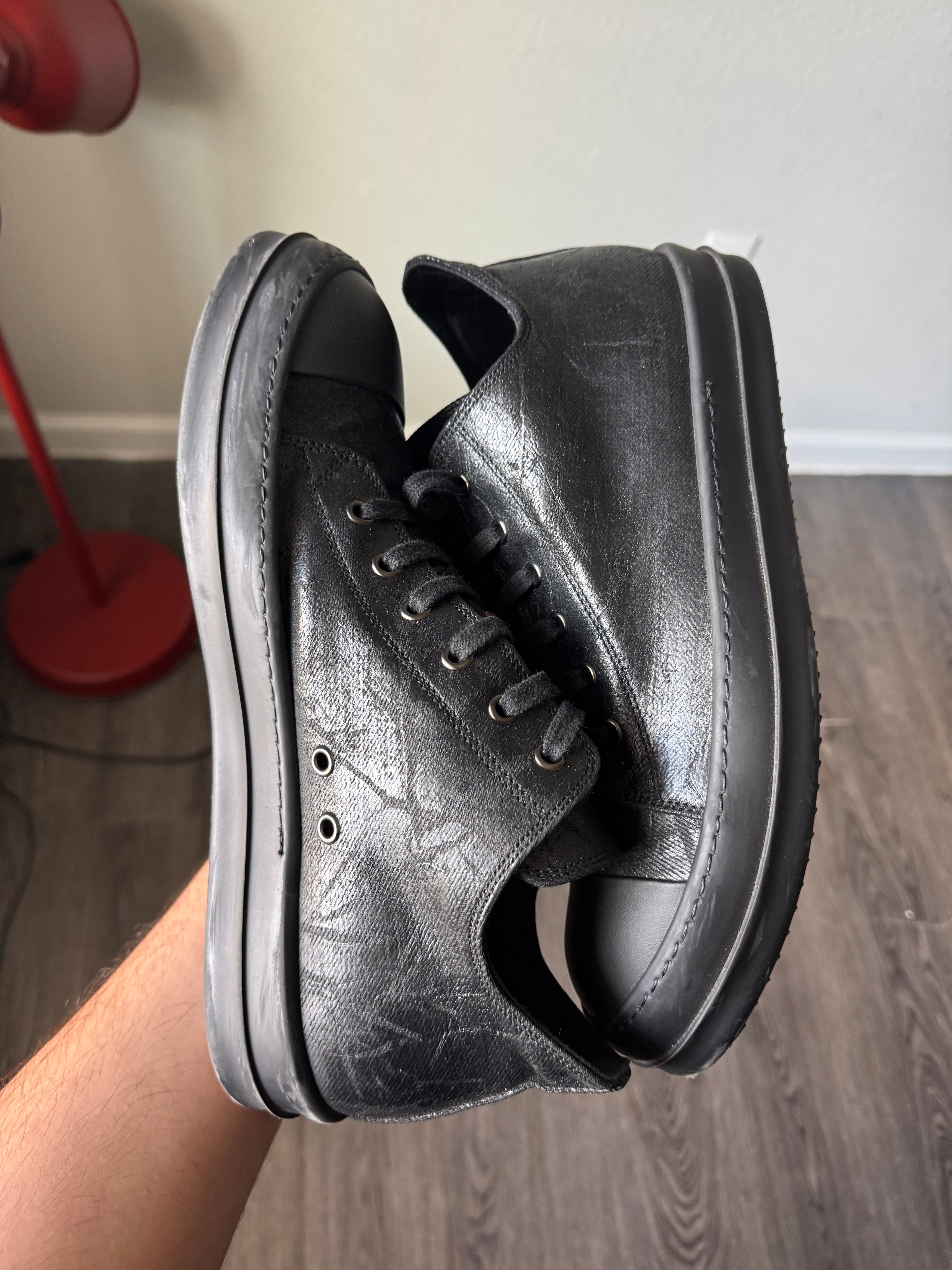 Rick Owens Triple Black Waxed Ramones 43/10