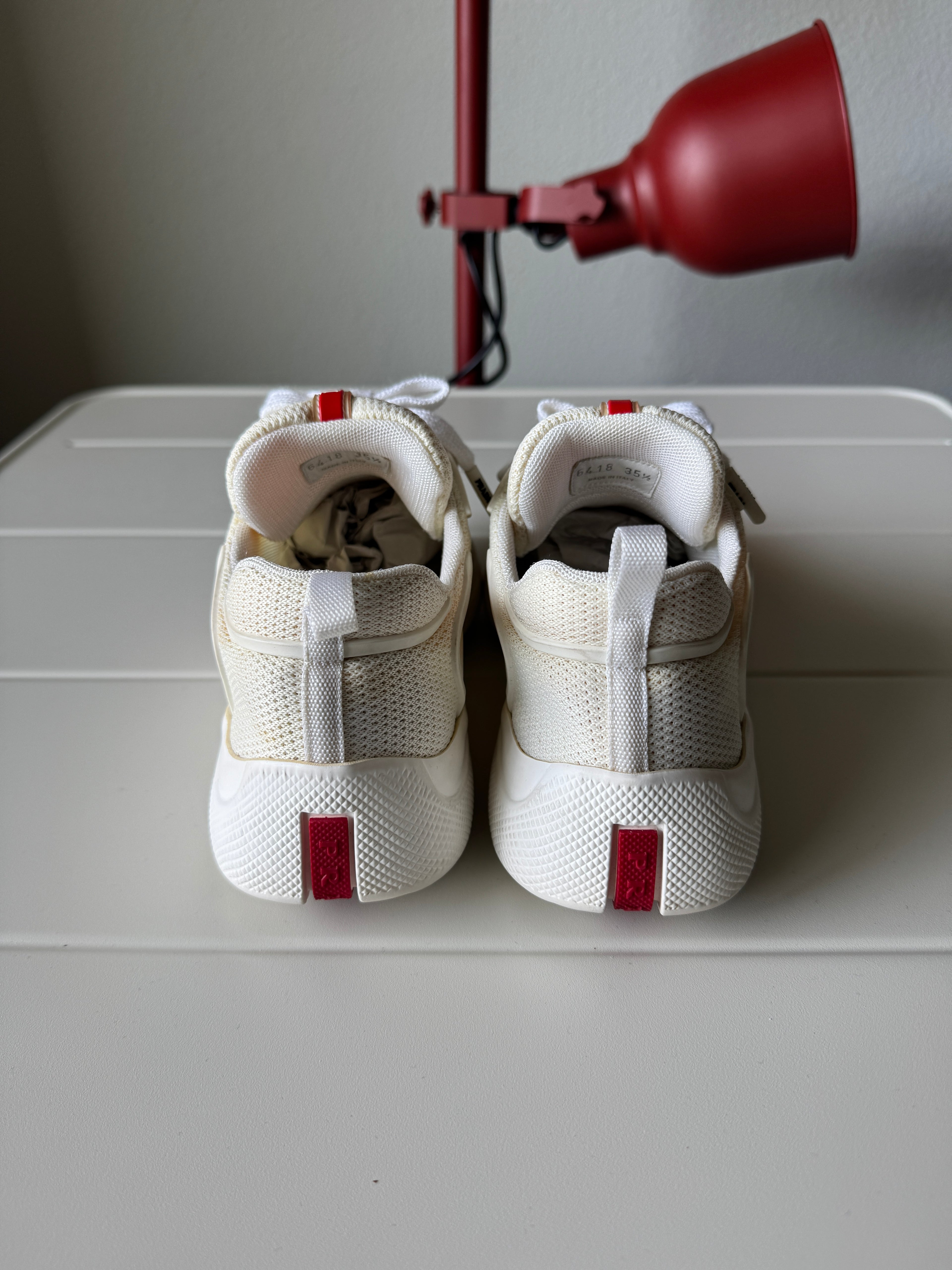 Prada Americas Cup Womens White Mesh 35.5/5.5