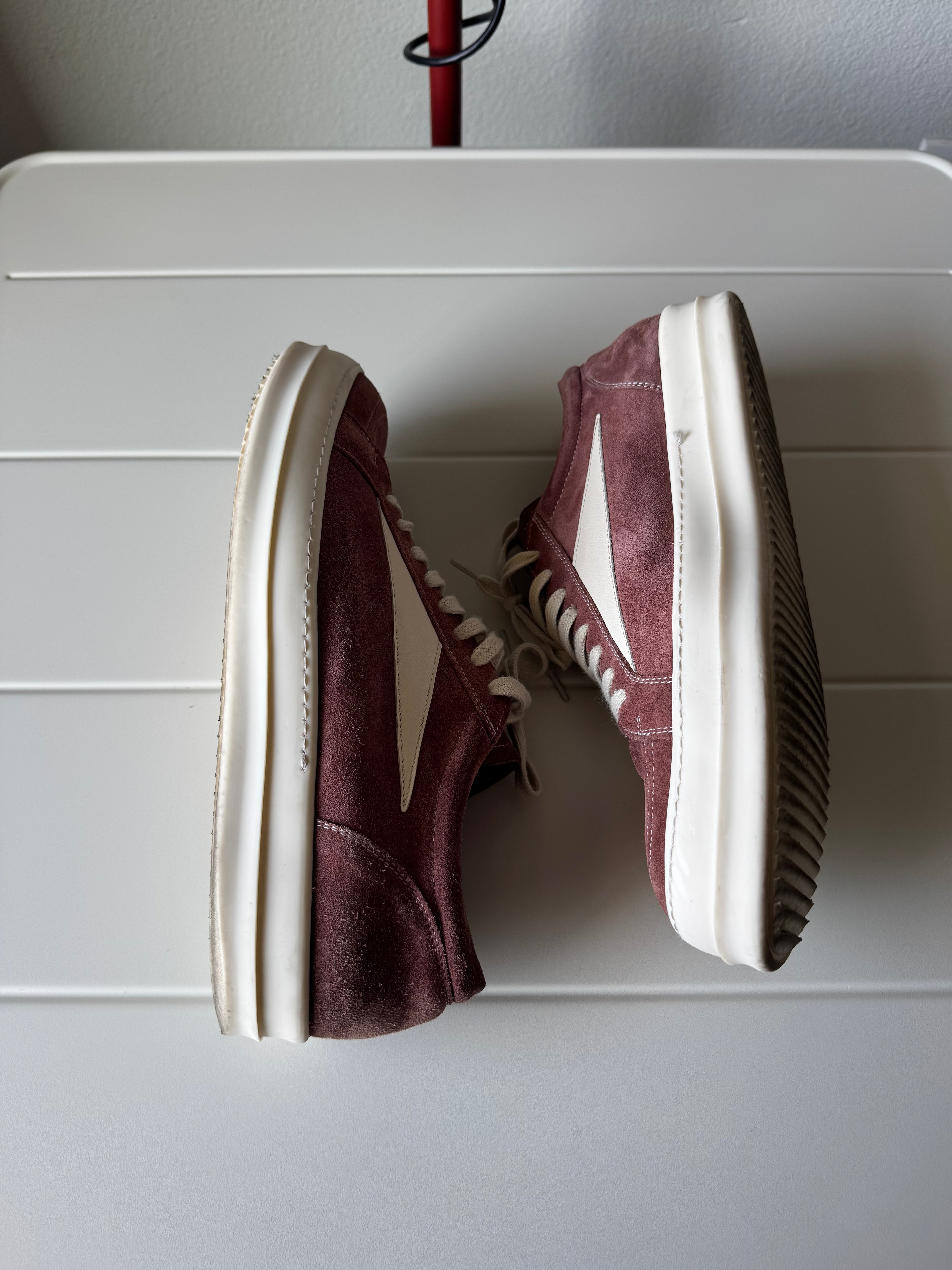 Rick Owens Pink Dust Suede Vintage Van Sneakers 44/11