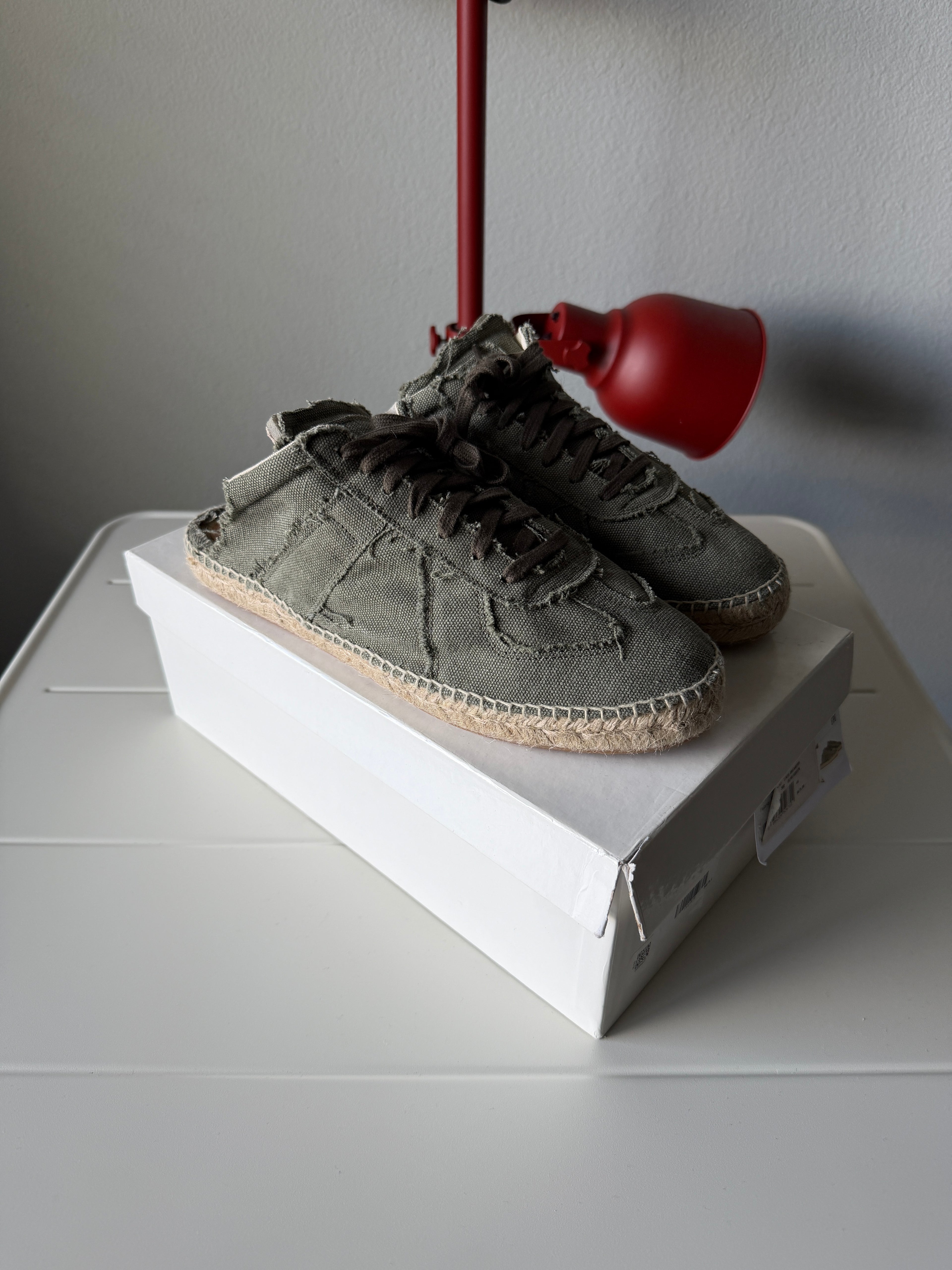 Maison Margiela Olive Green Espadrille Mule Slip-On Gats 46/13