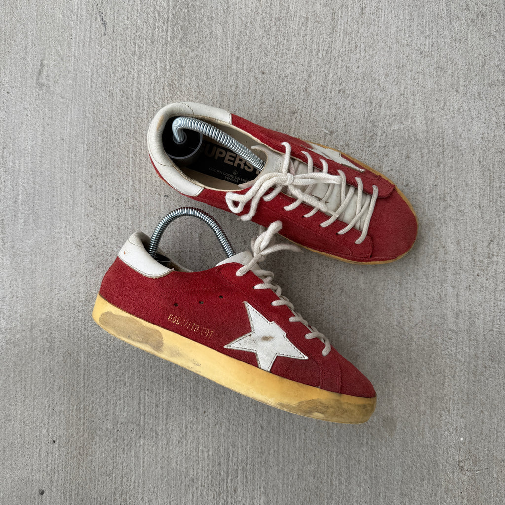 Golden Goose Red Suede Superstars Women’s 35/5