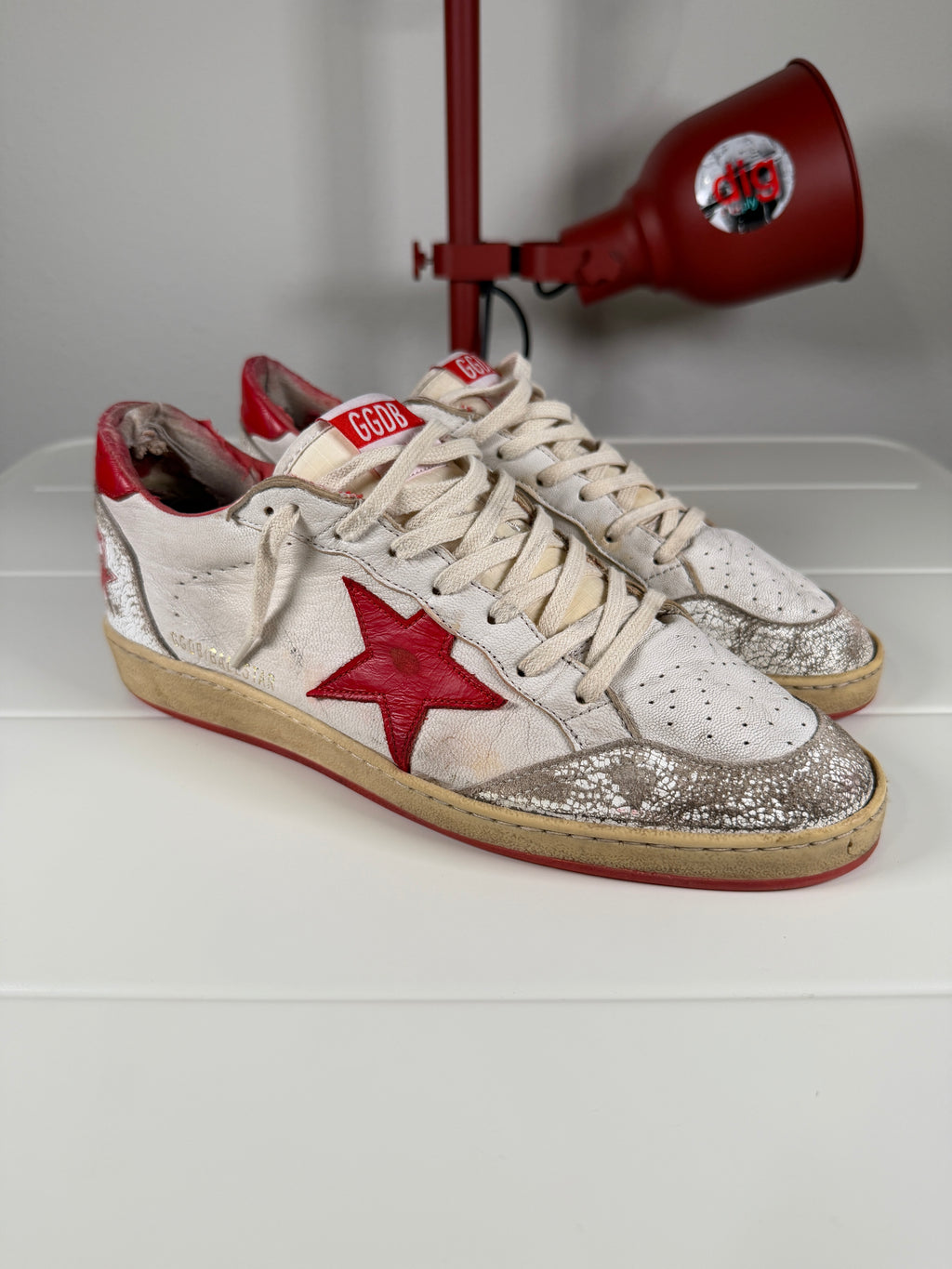 Golden Goose Red White Ballstar Sneakers 43/10