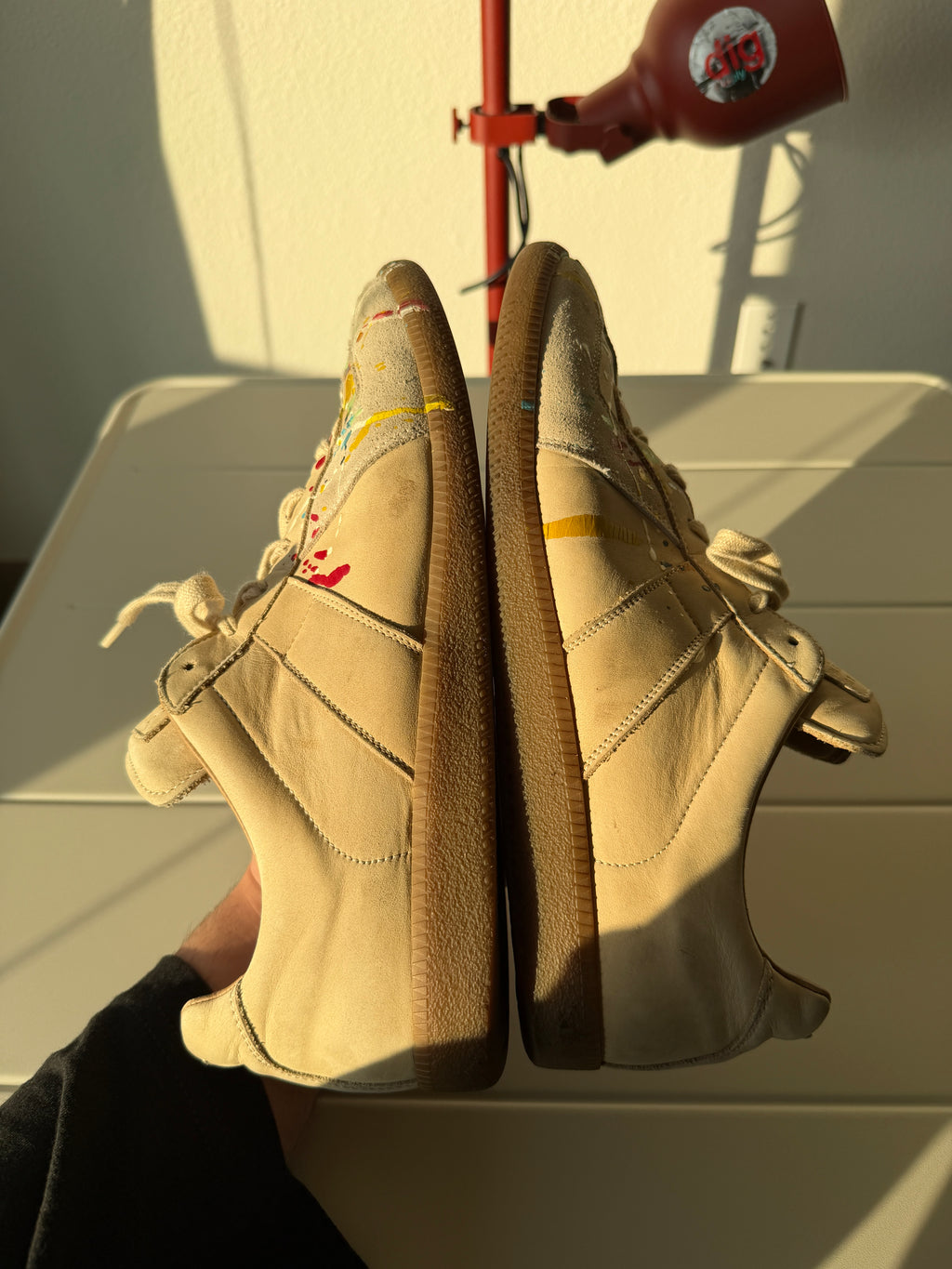 Maison Margiela Beige Paint Splatter Gats 44/11