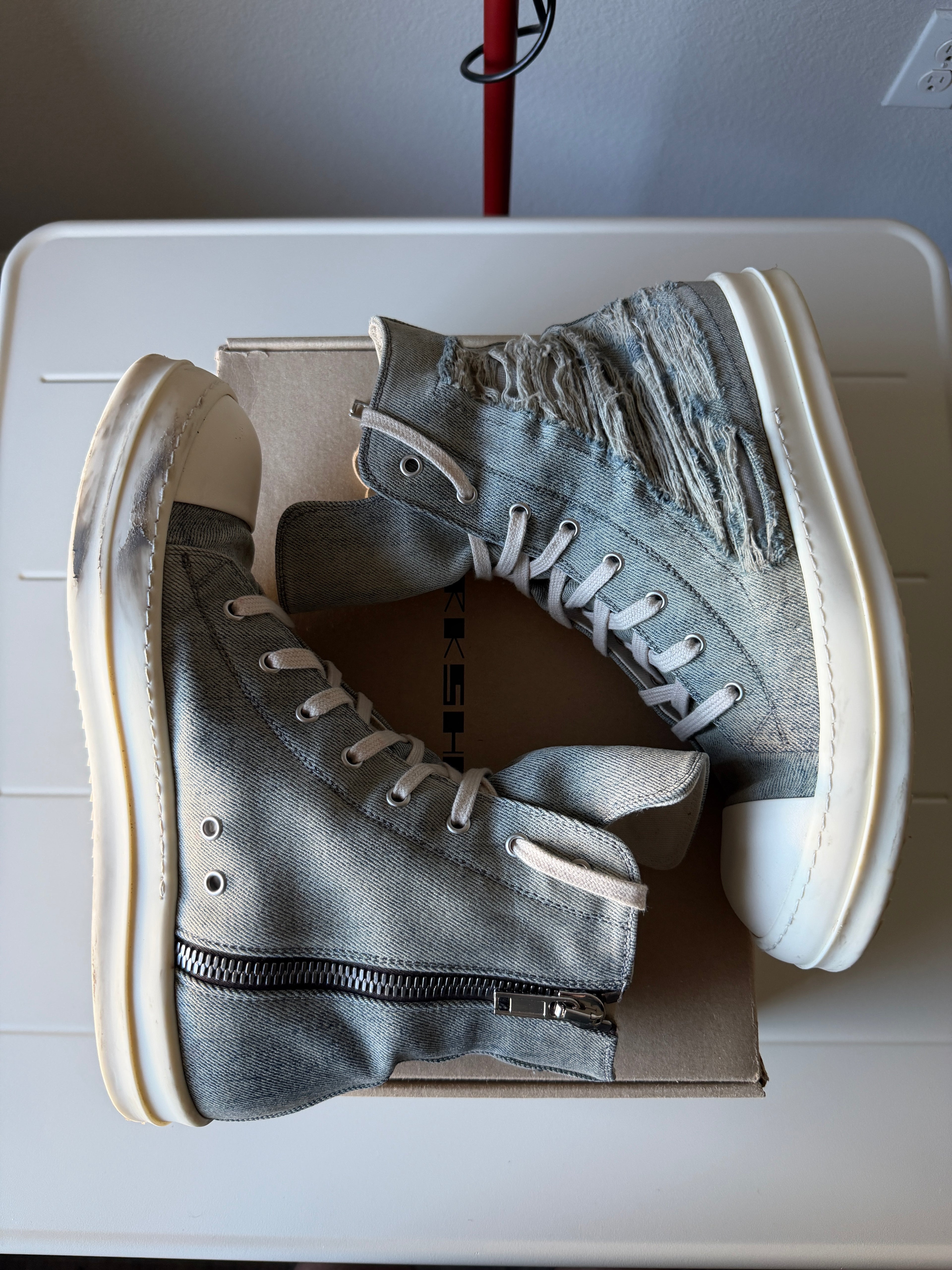 Rick Owens Drkshdw Distressed Denim Ramones 44/11