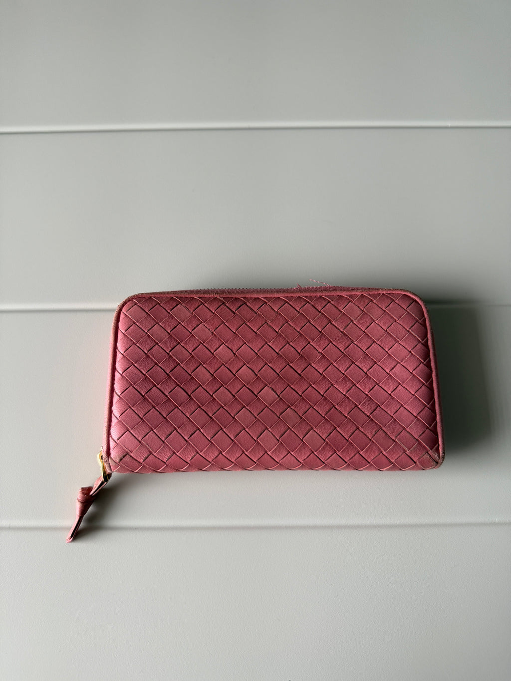 Bottega Veneta Pink Intreciatto Leather Wallet