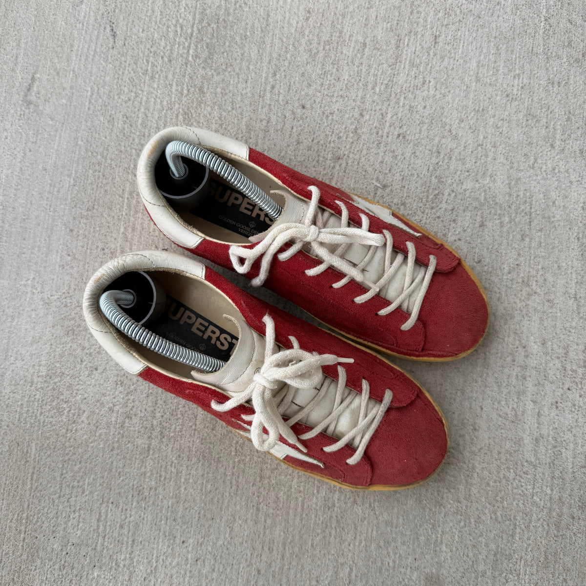 Golden Goose Red Suede Superstars Women’s 35/5