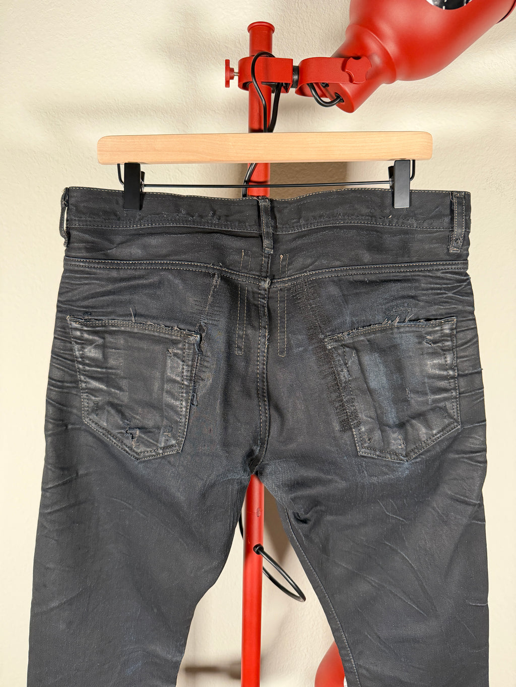 Rick Owens FW08 Black Waxed Denim 34