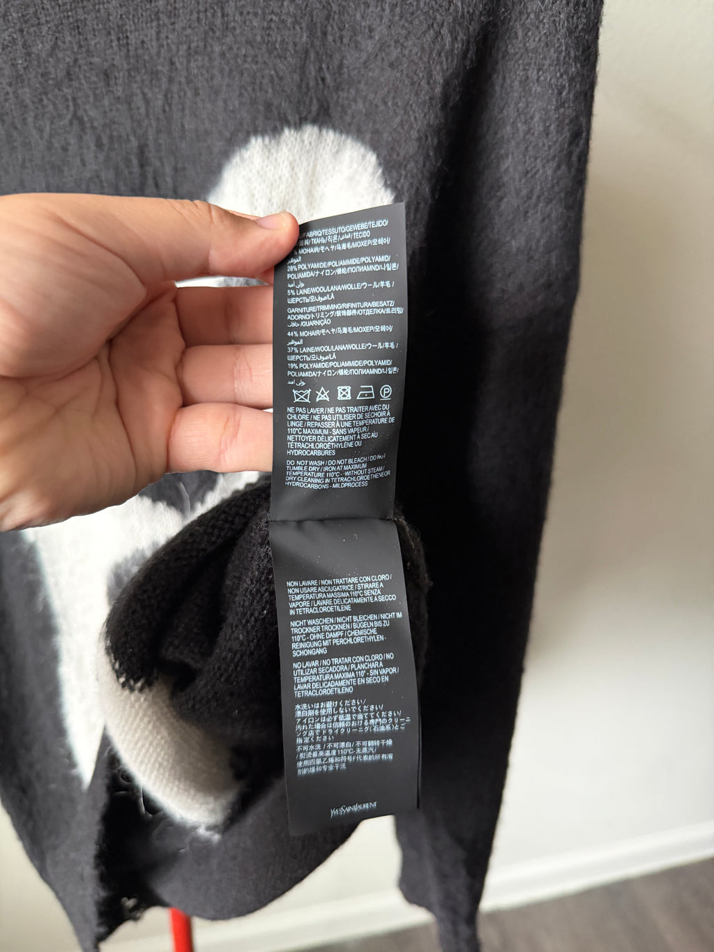 Saint Laurent Paris Playboy Mohair Distressed Sweater L