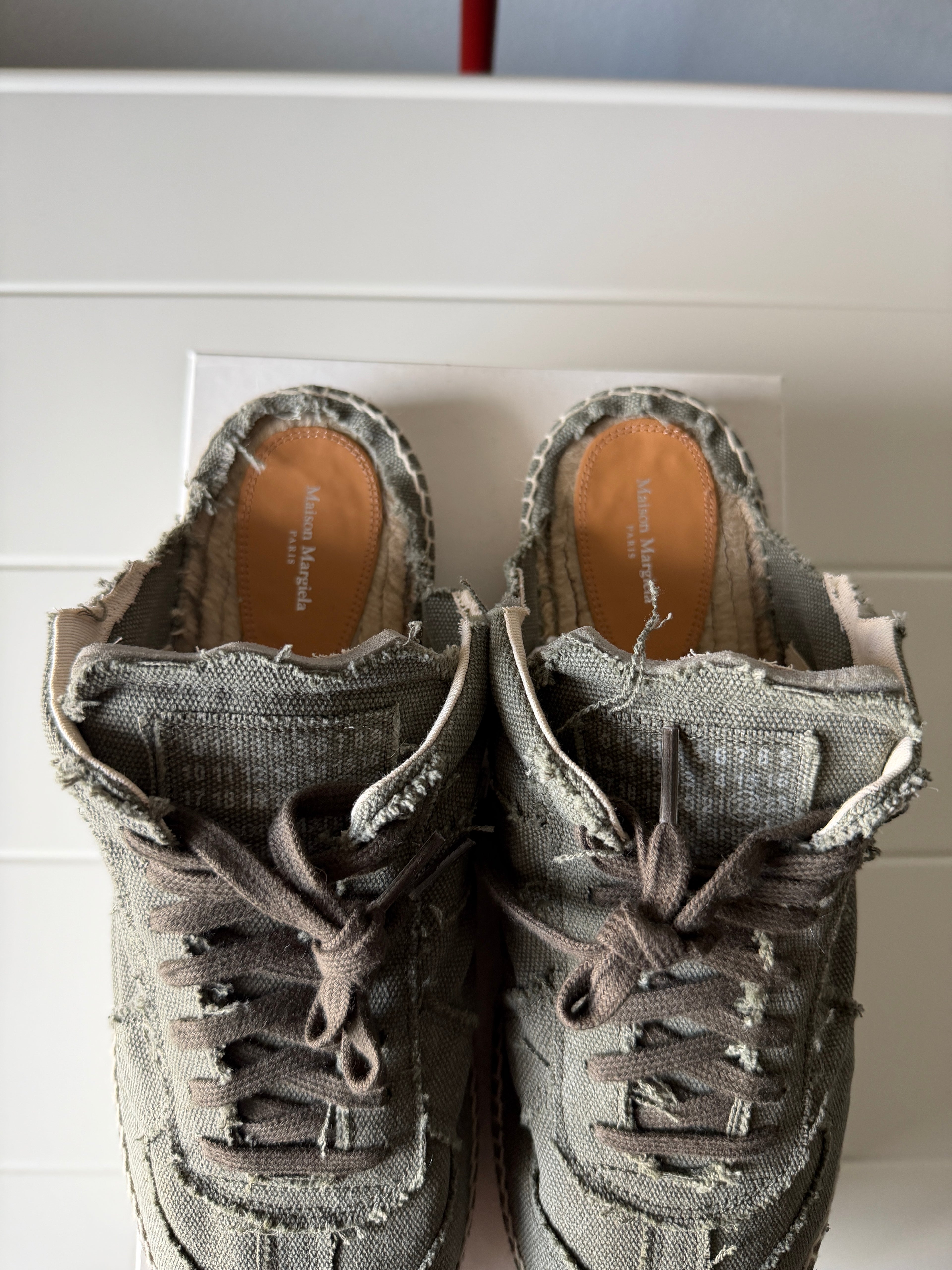 Maison Margiela Olive Green Espadrille Mule Slip-On Gats 46/13