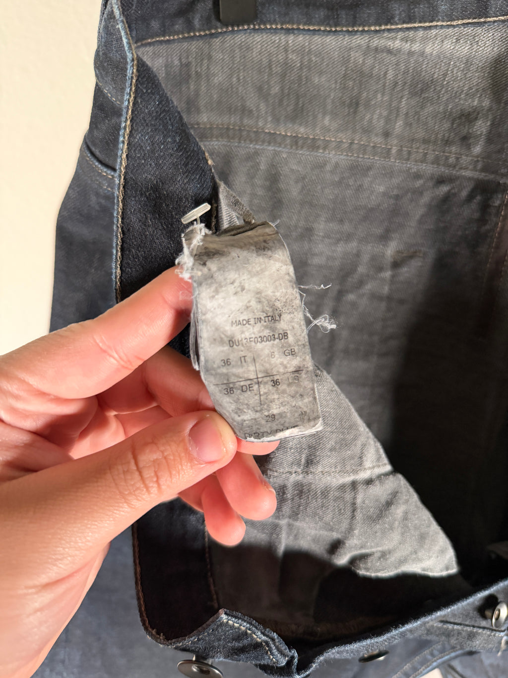 Rick Owens Torrence Cut Dirty Blue Denim