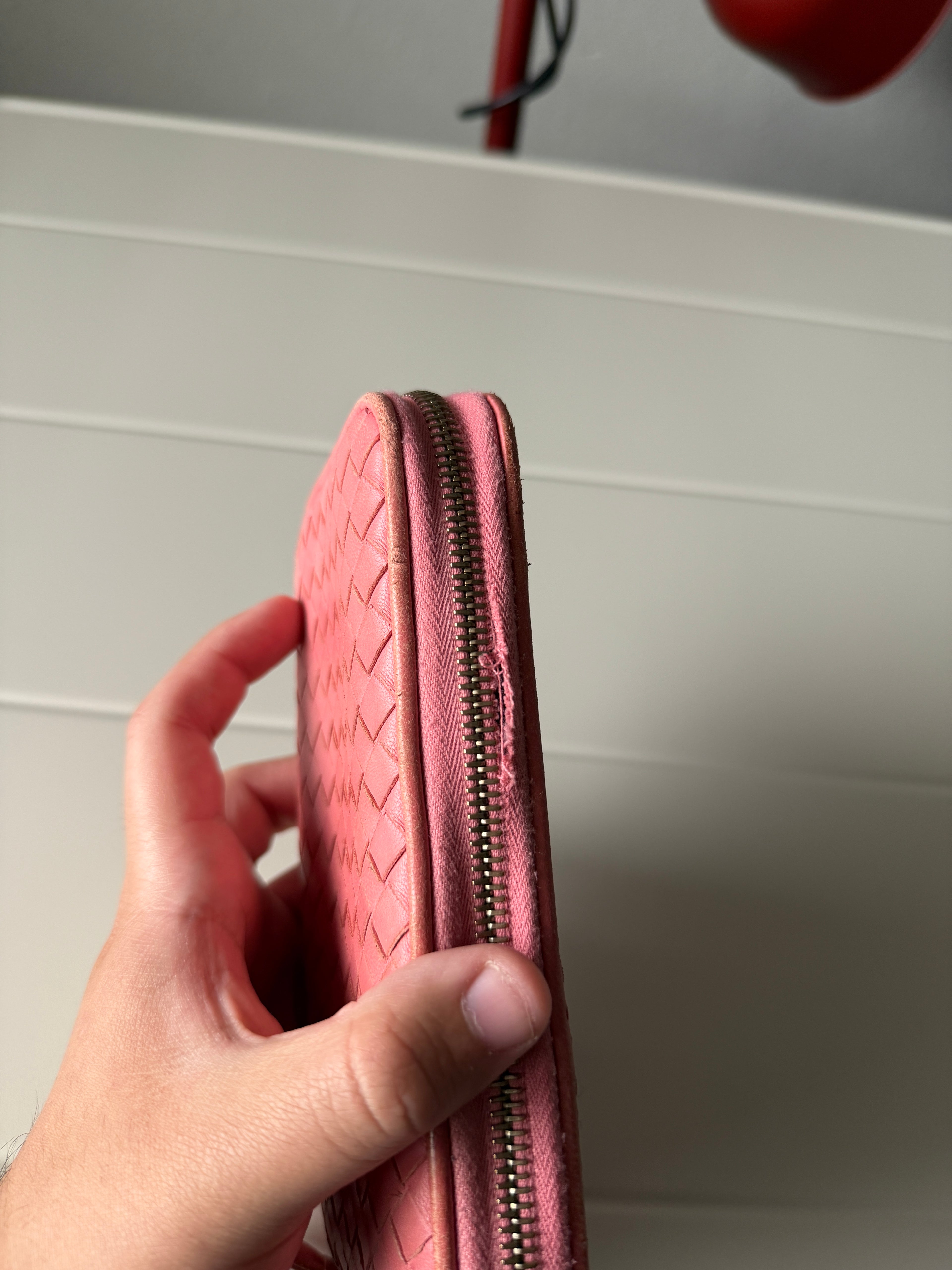 Bottega Veneta Pink Intreciatto Leather Wallet