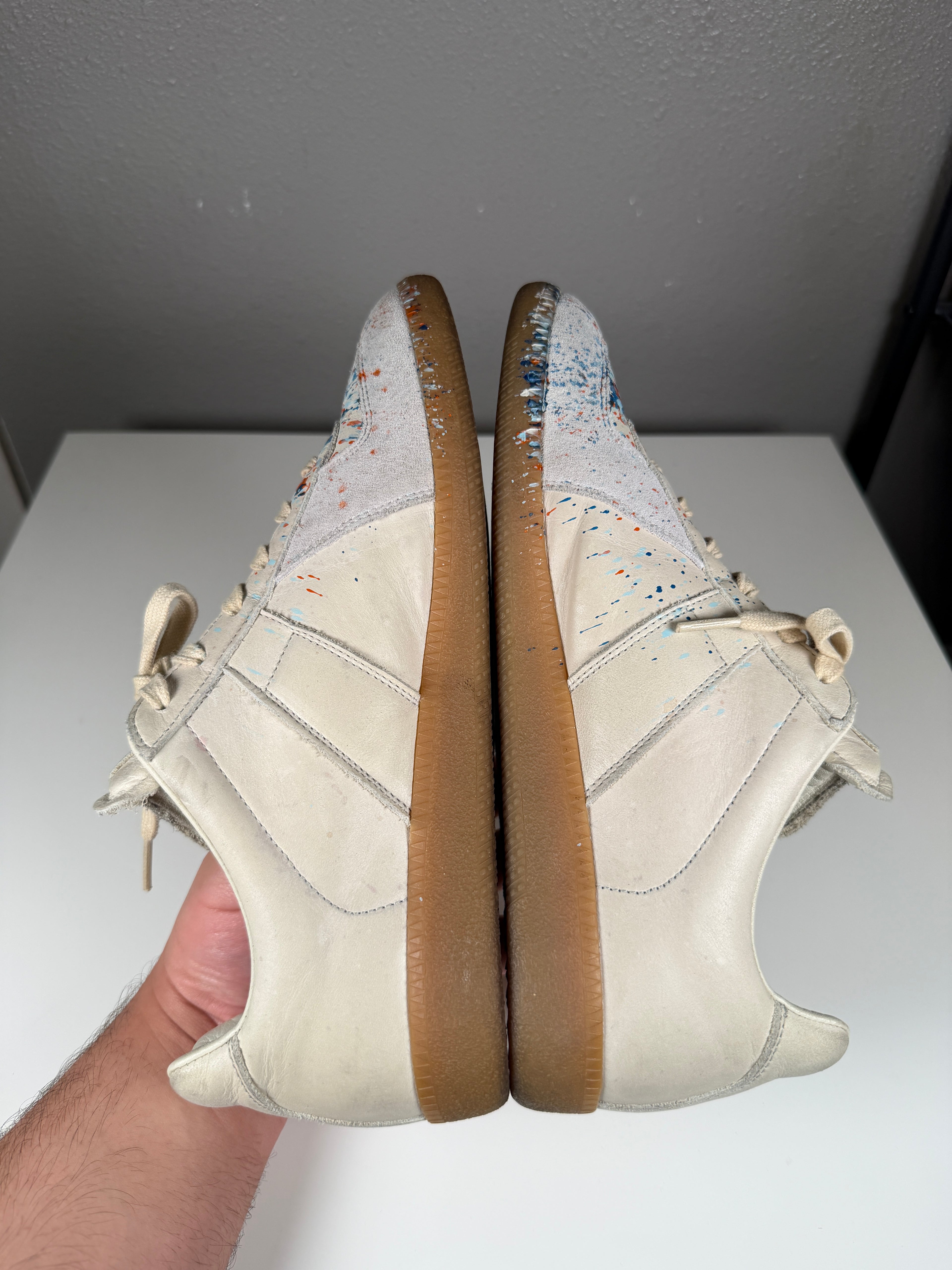 Maison Margiela Orange Blue Paint Splatter Gats 41.5/8.5