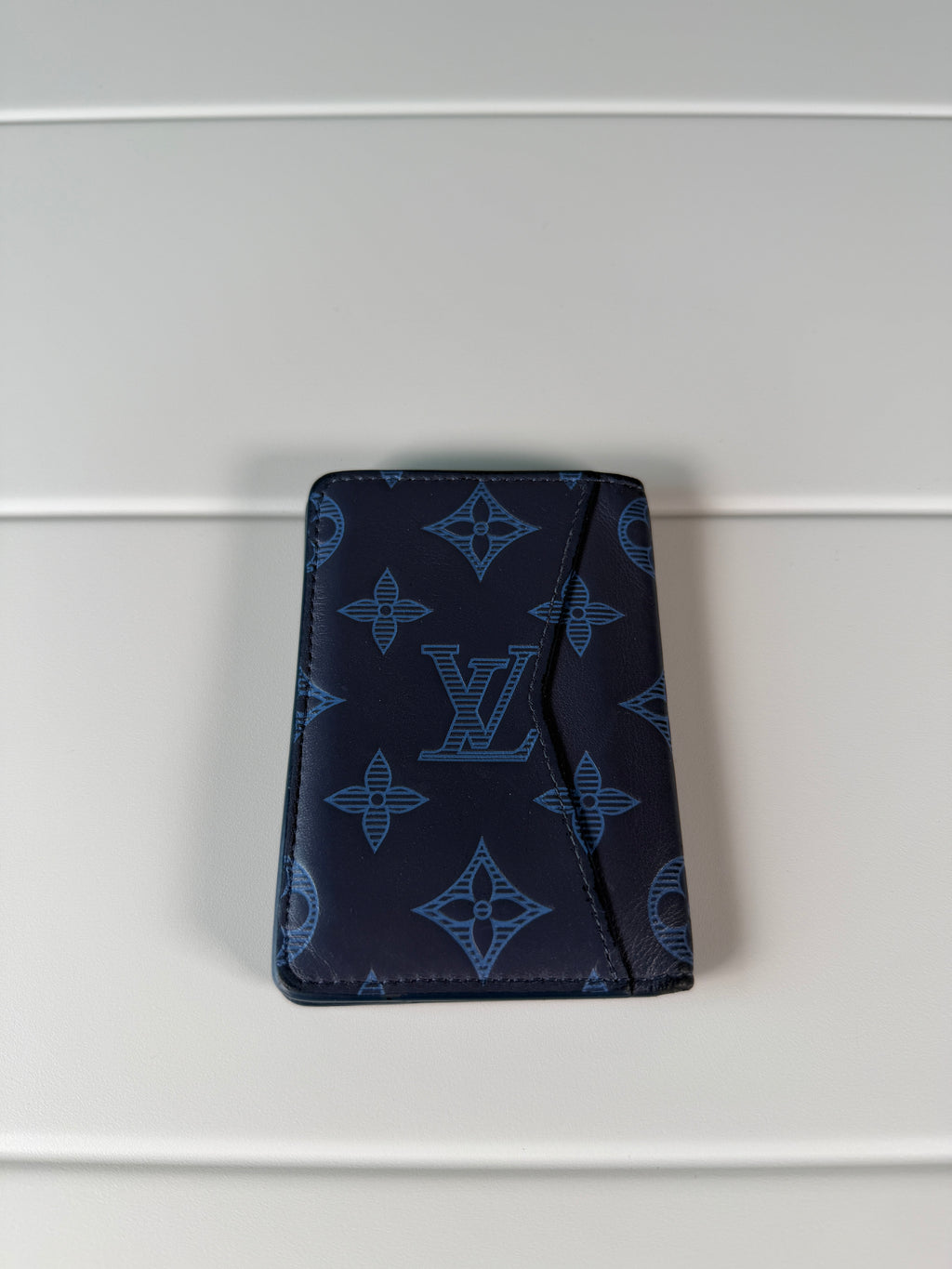 Louis Vuitton Blue Shadow Monogram Pocket Organizer Wallet