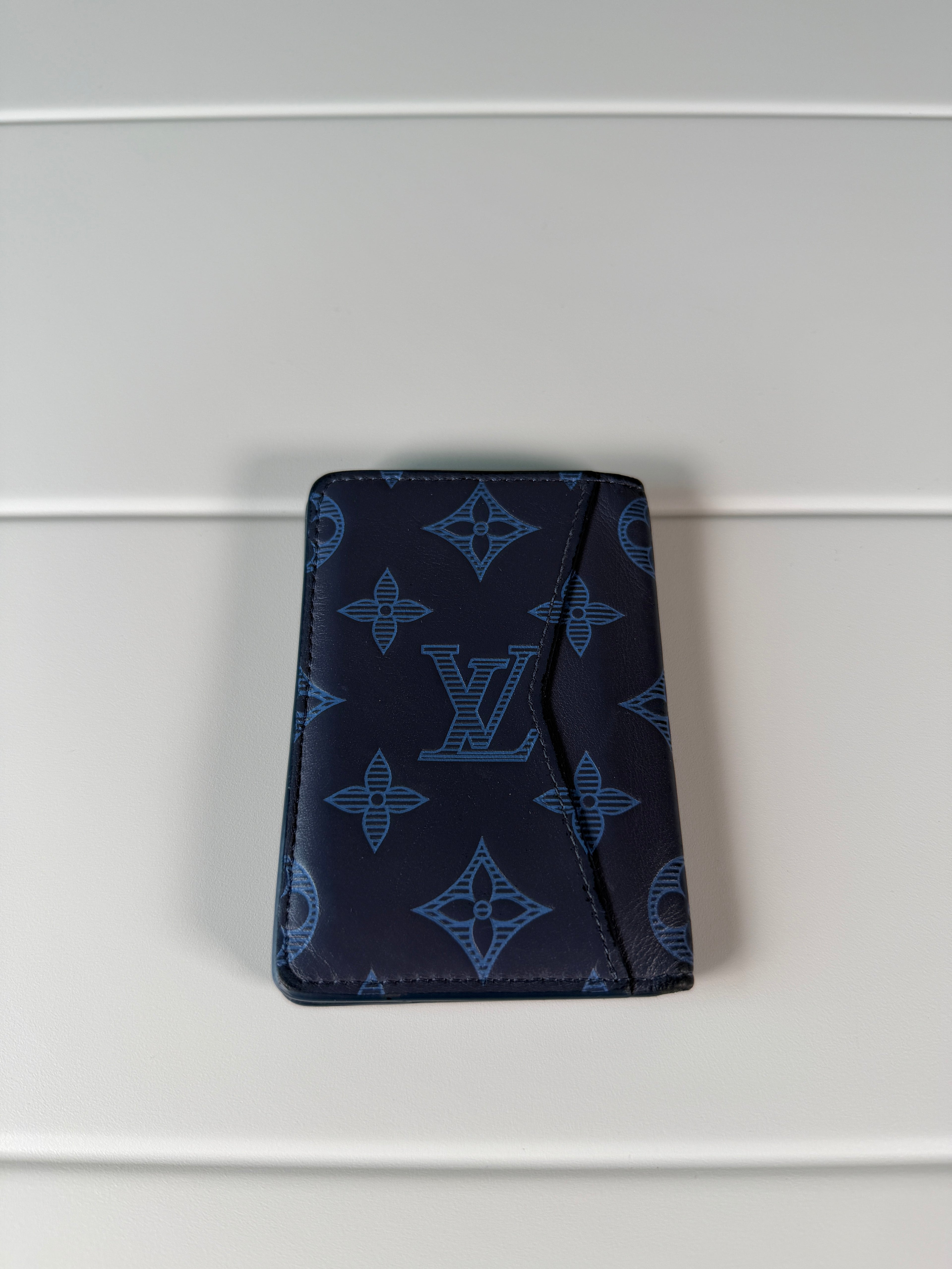Louis Vuitton Blue Shadow Monogram Pocket Organizer Wallet