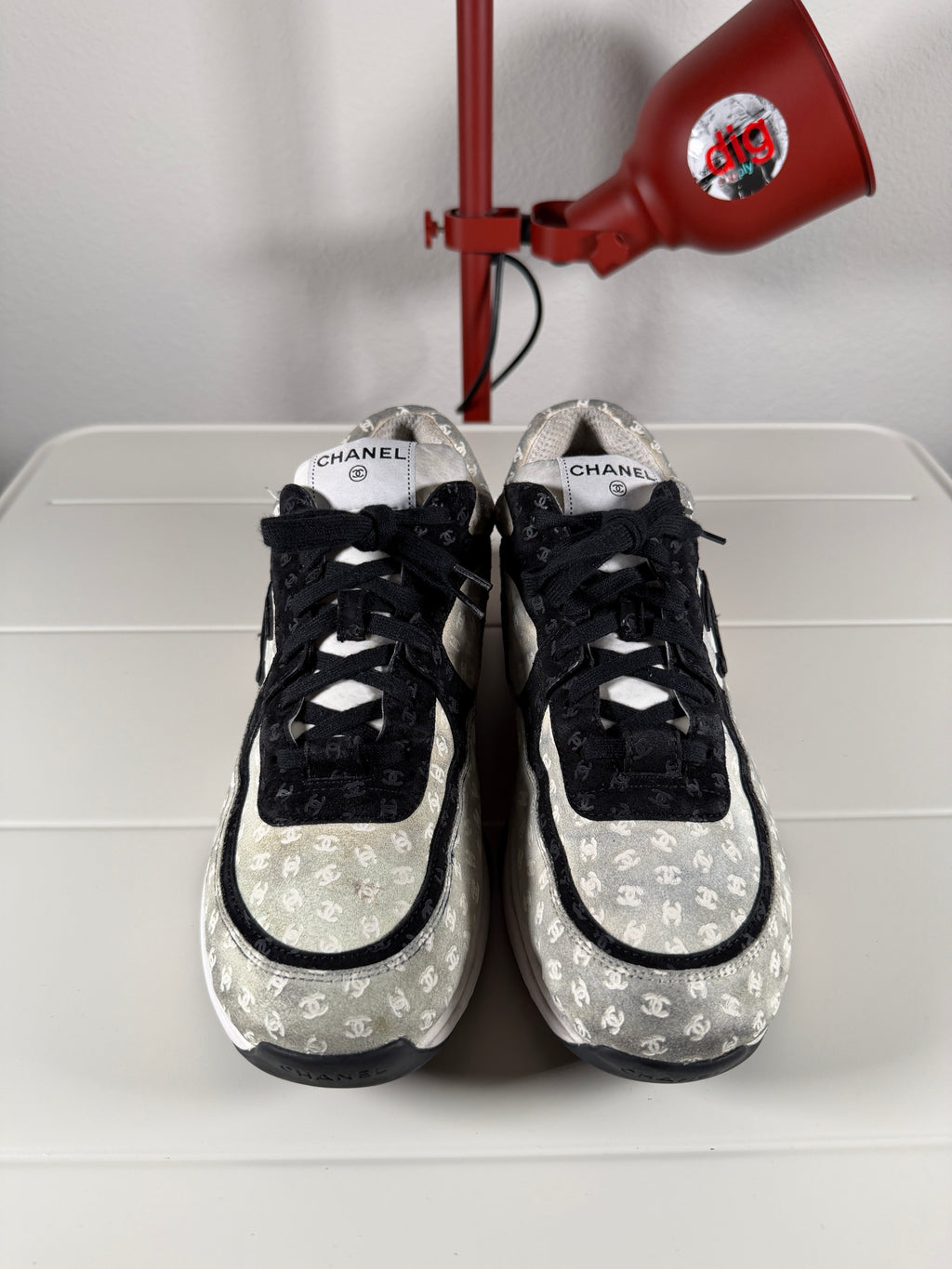 Chanel CC Monogram Suede Runner 46/13