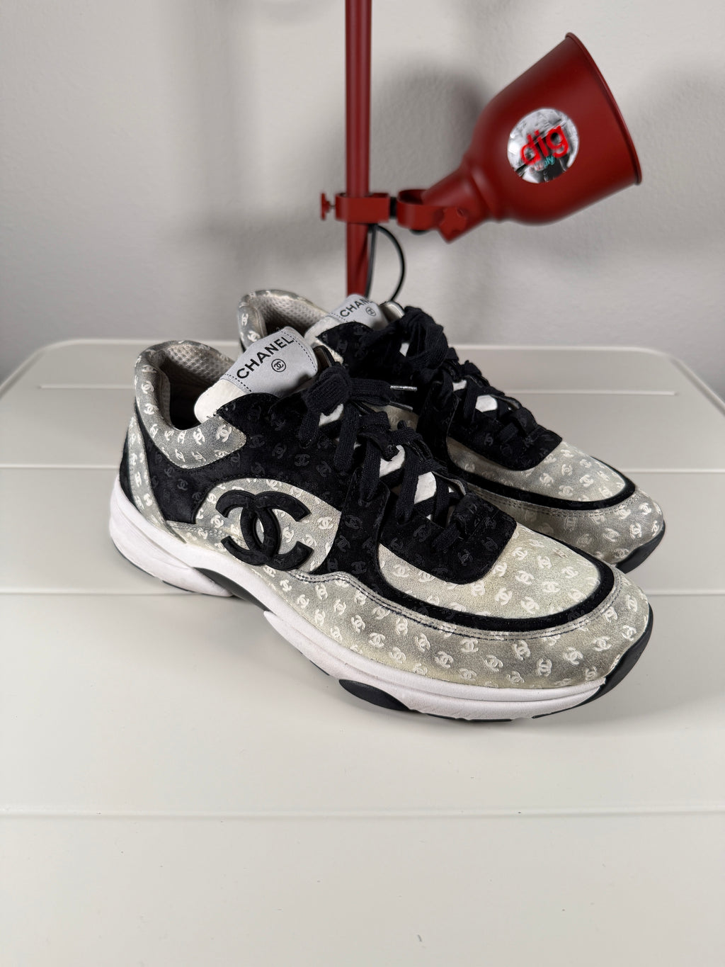 Chanel CC Monogram Suede Runner 46/13