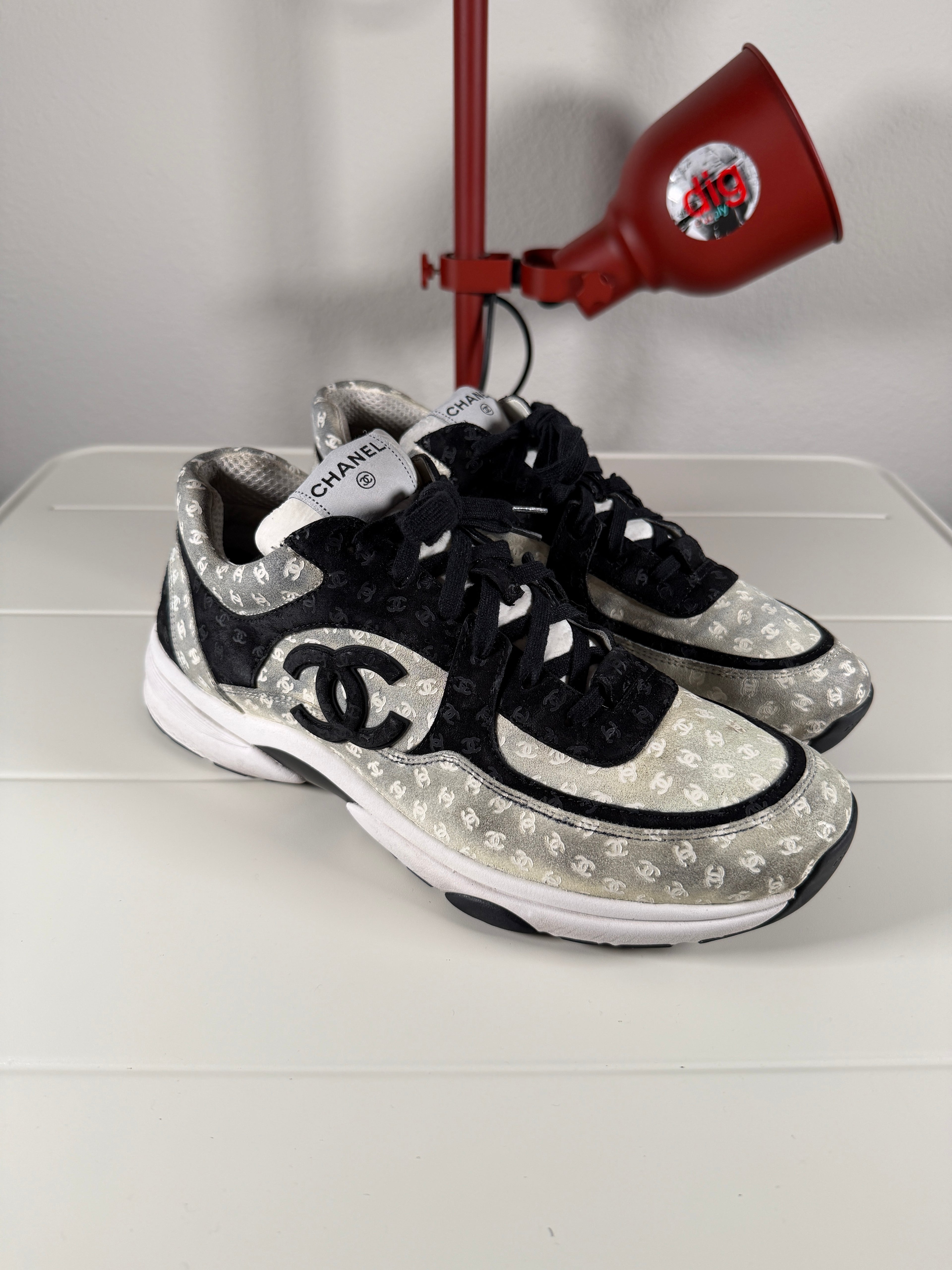 Chanel CC Monogram Suede Runner 46/13