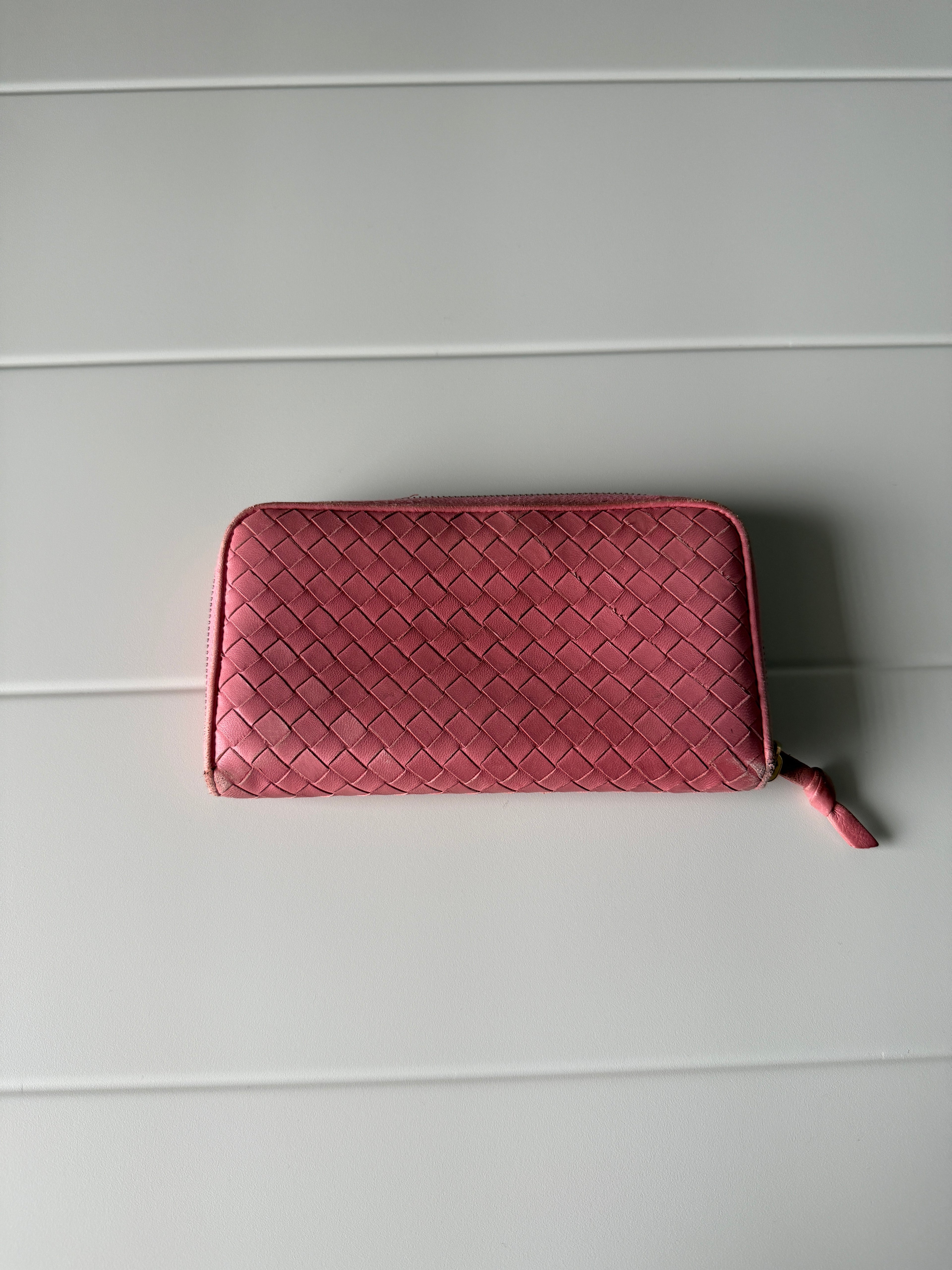 Bottega Veneta Pink Intreciatto Leather Wallet