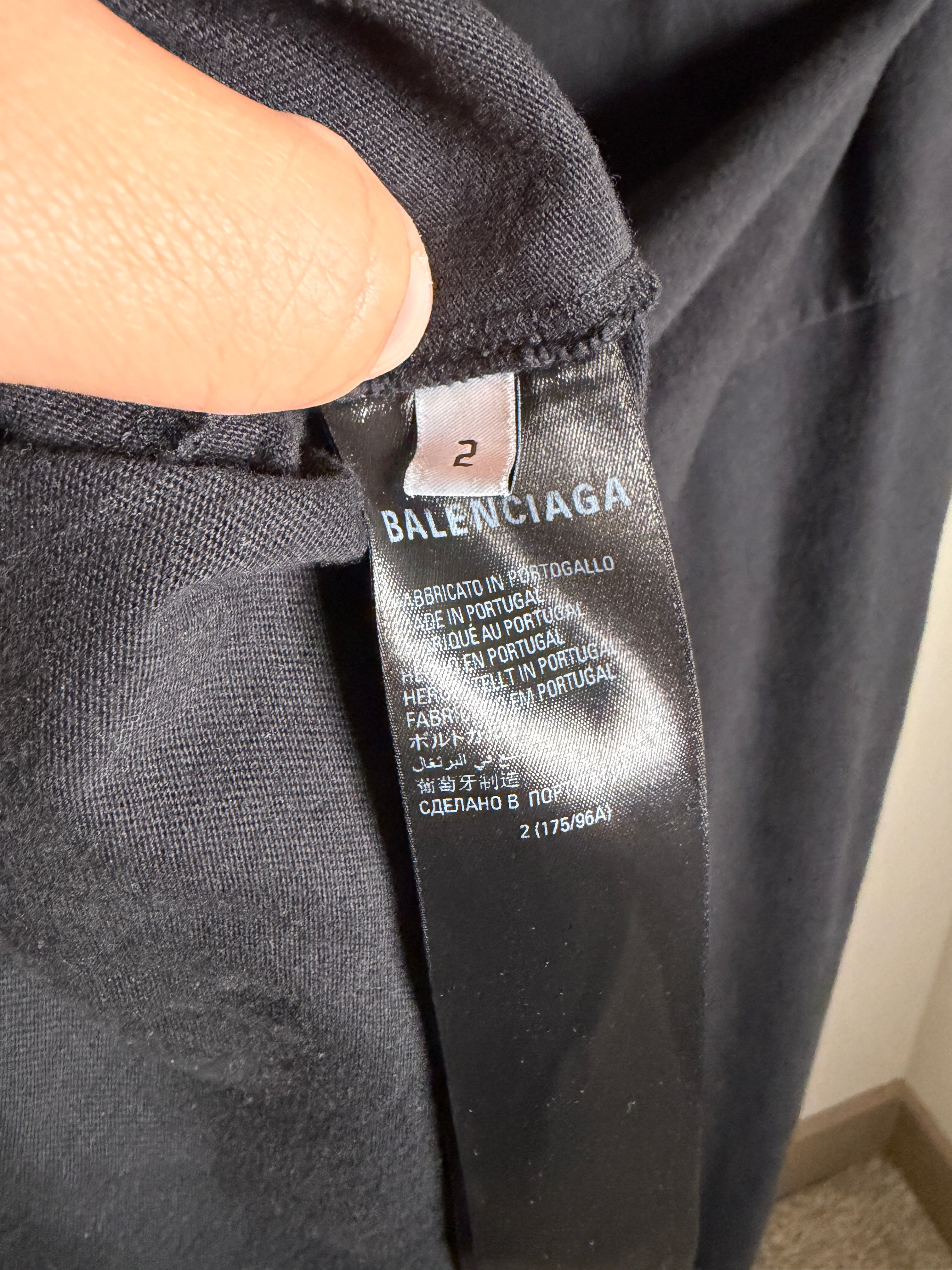 Balenciaga BB Long Sleeve Oversized Distressed Shirt
