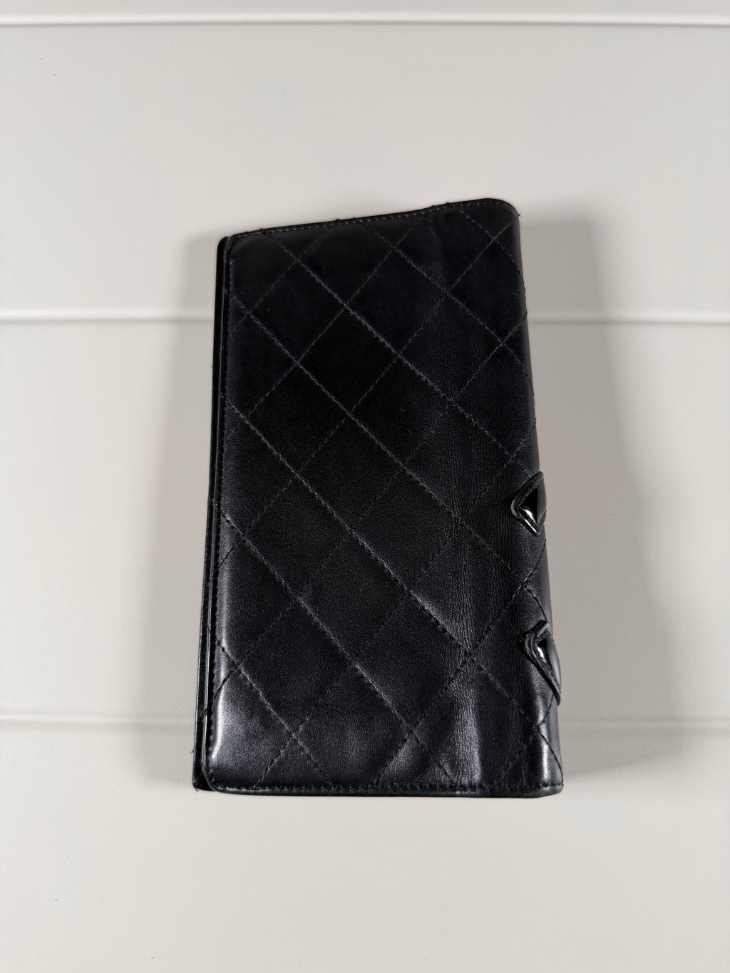 Chanel Cambone Ligne Black Quilted Leather Long Wallet