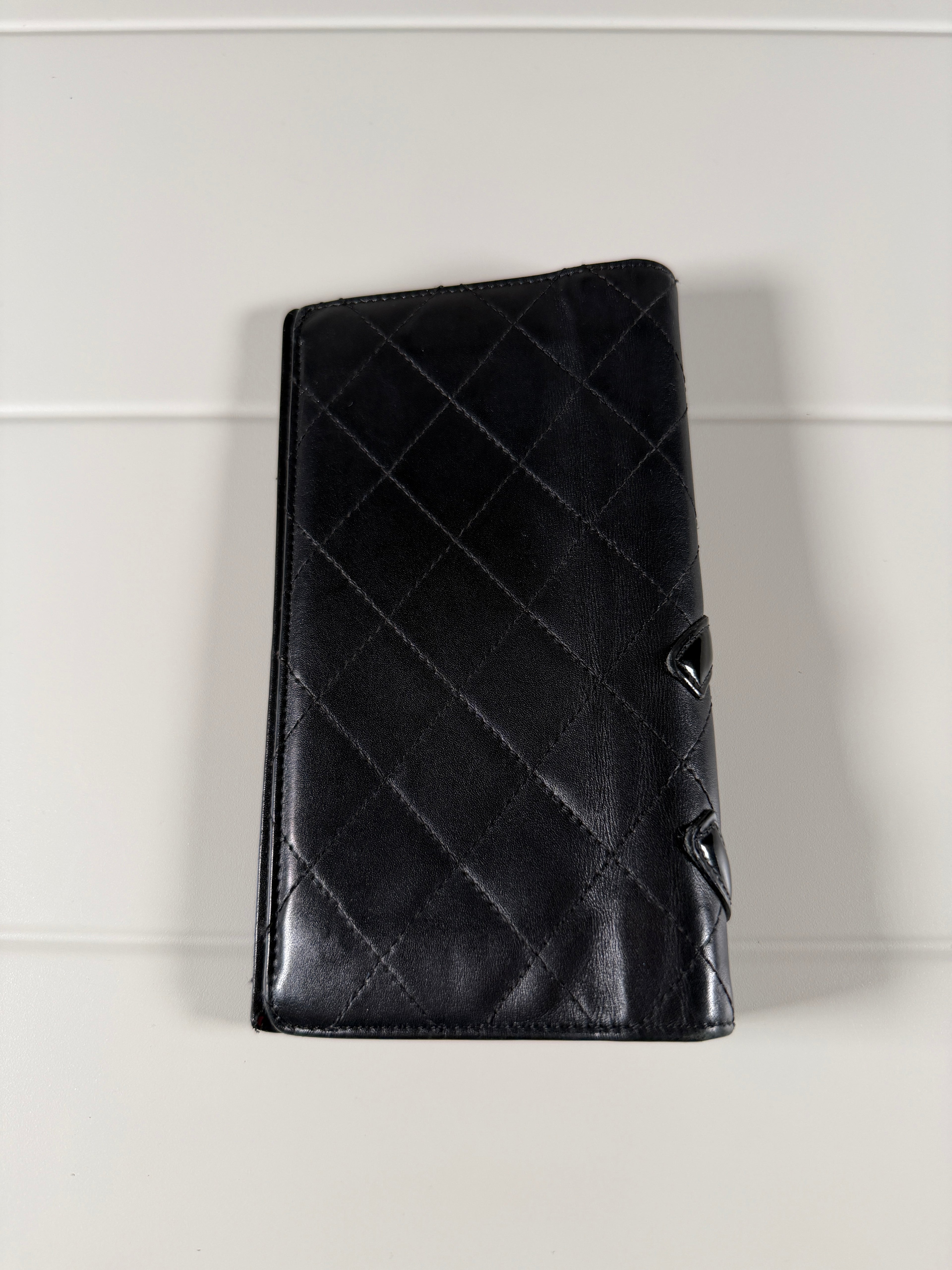 Chanel Cambone Ligne Black Quilted Leather Long Wallet