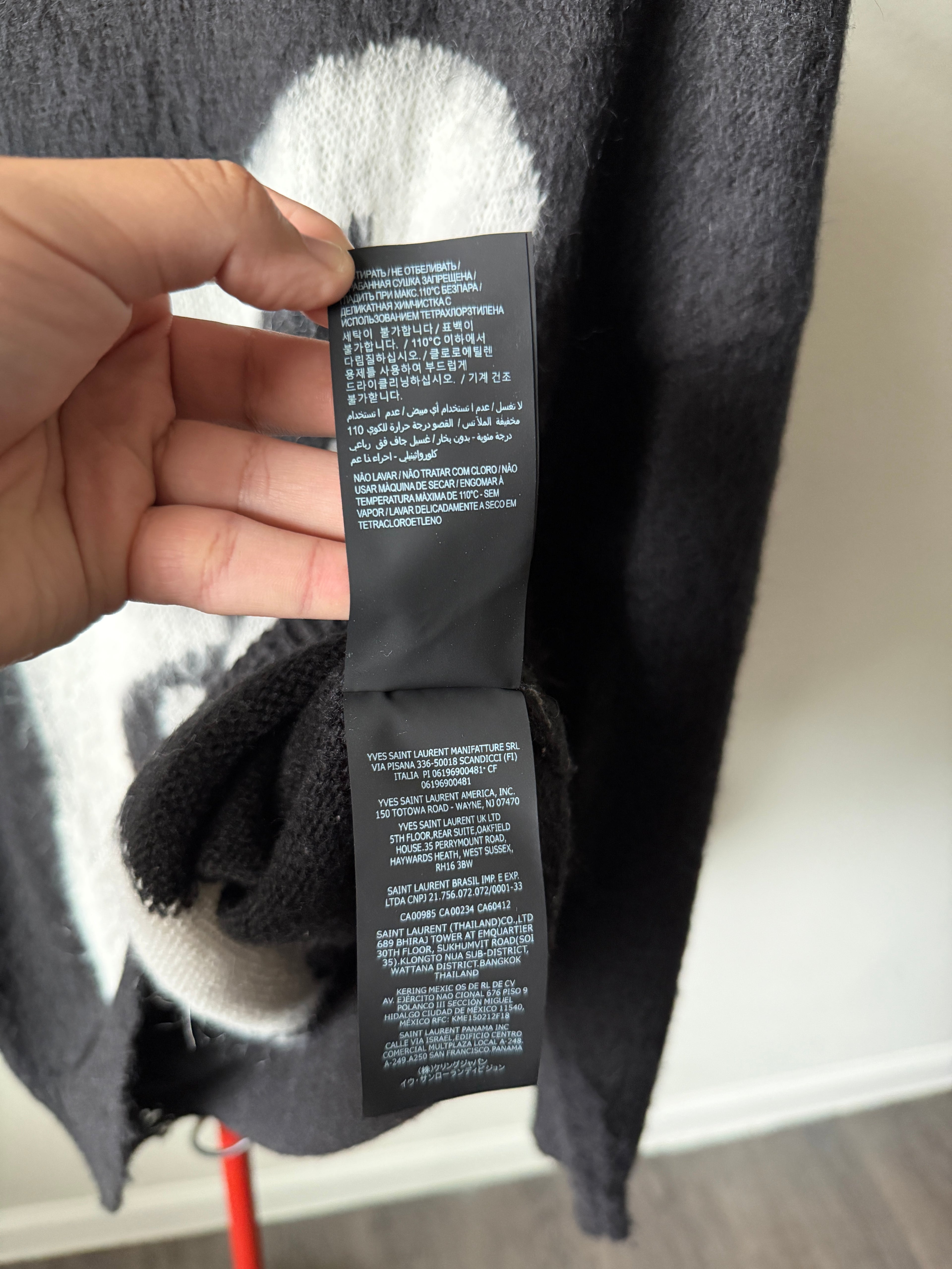 Saint Laurent Paris Playboy Mohair Distressed Sweater L