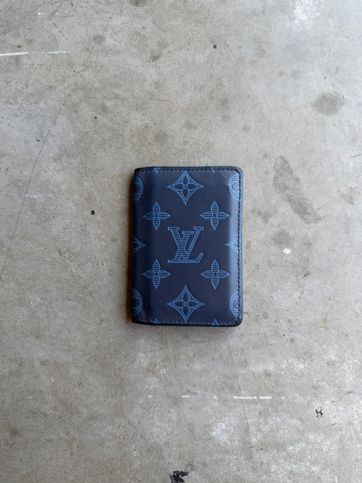 Louis Vuitton Blue Shadow Monogram Pocket Organizer Wallet