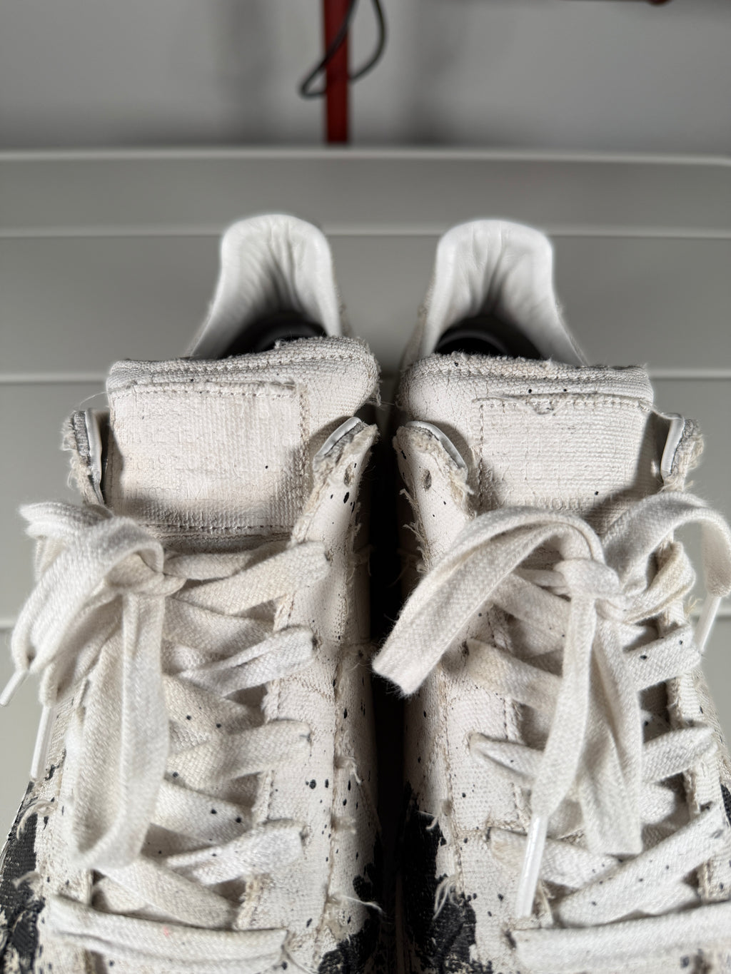 Maison Margiela White Black Canvas Paint Splatter Gats 44/11