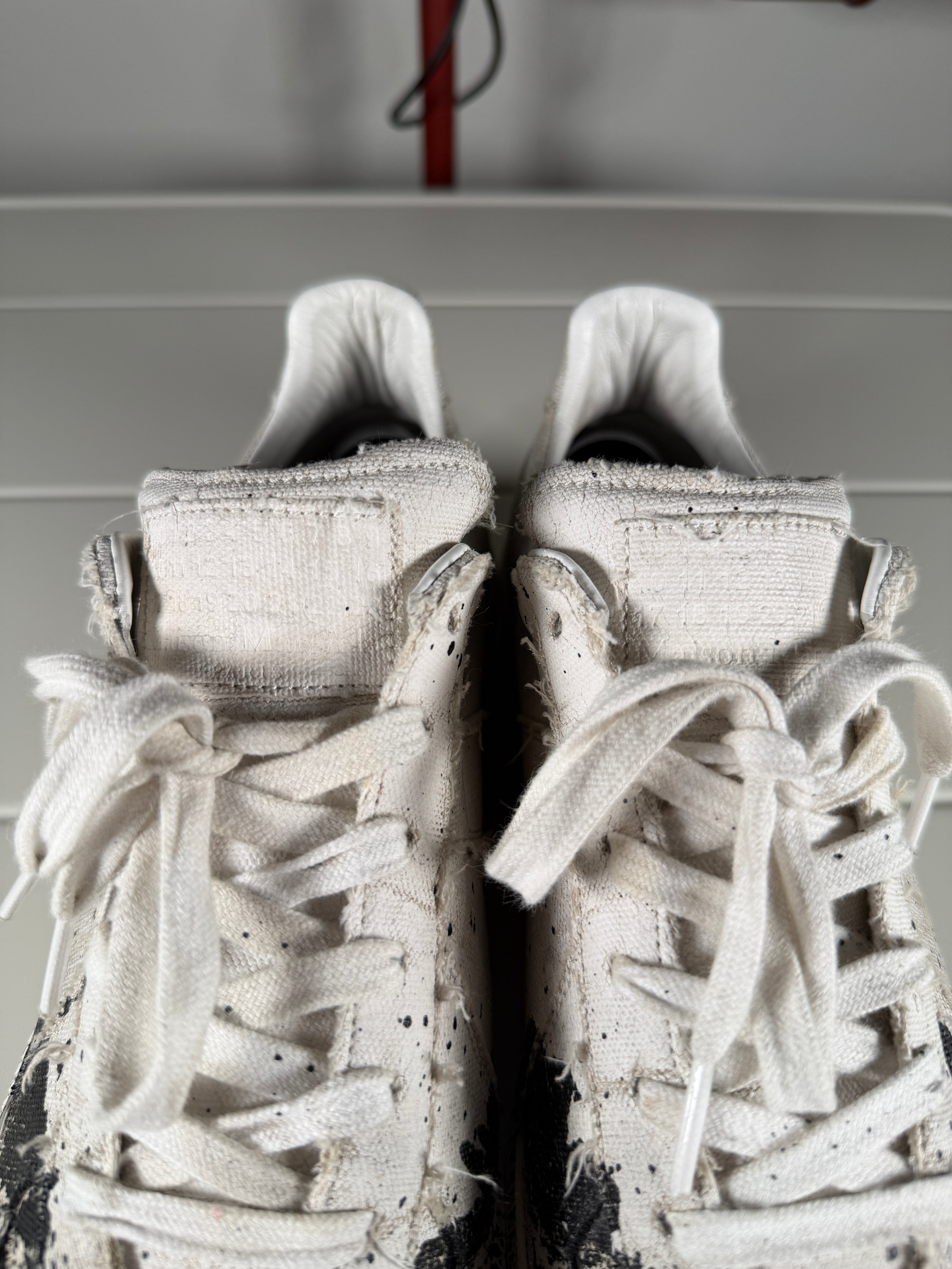 Maison Margiela White Black Canvas Paint Splatter Gats 44/11