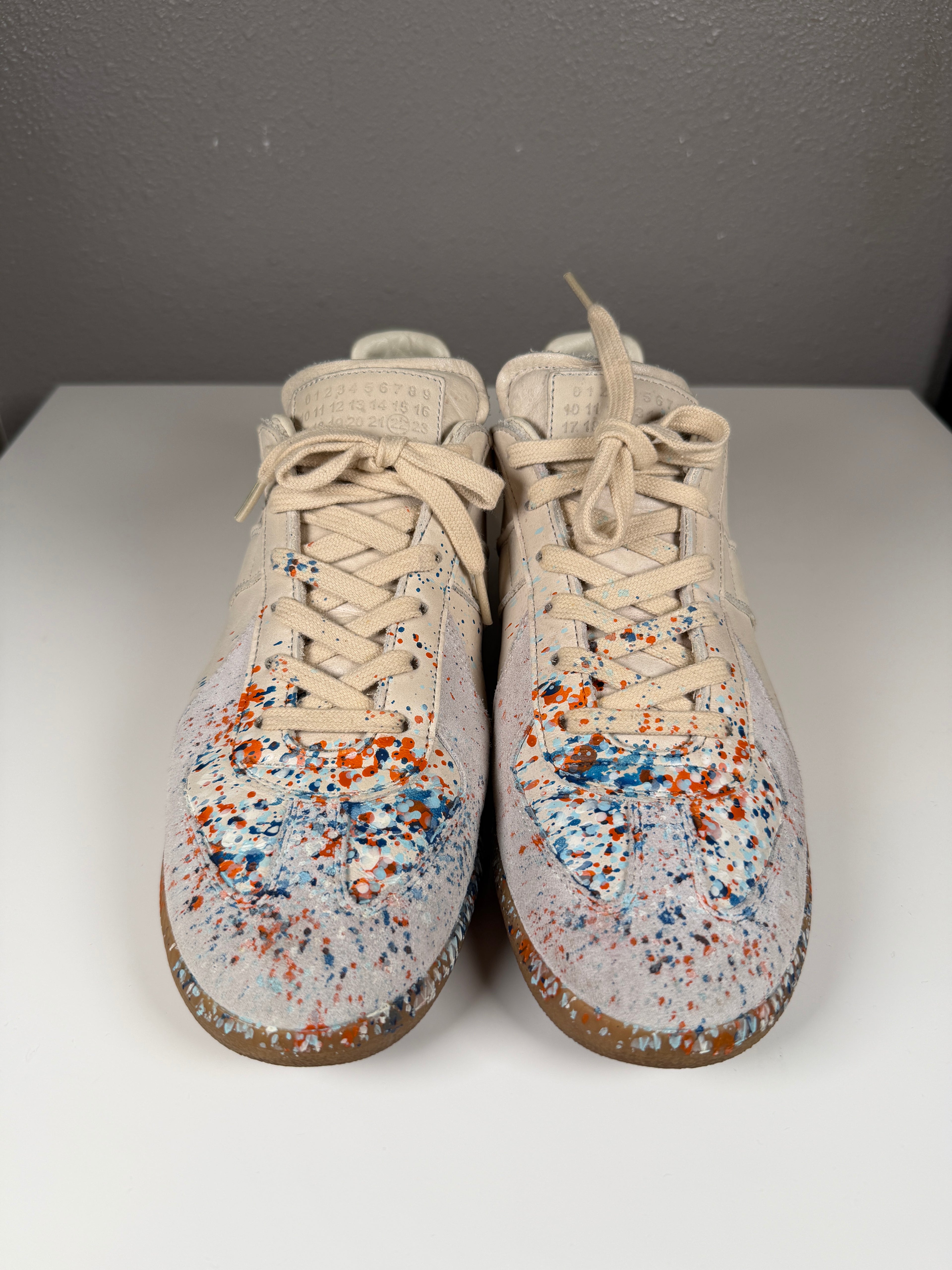Maison Margiela Orange Blue Paint Splatter Gats 41.5/8.5