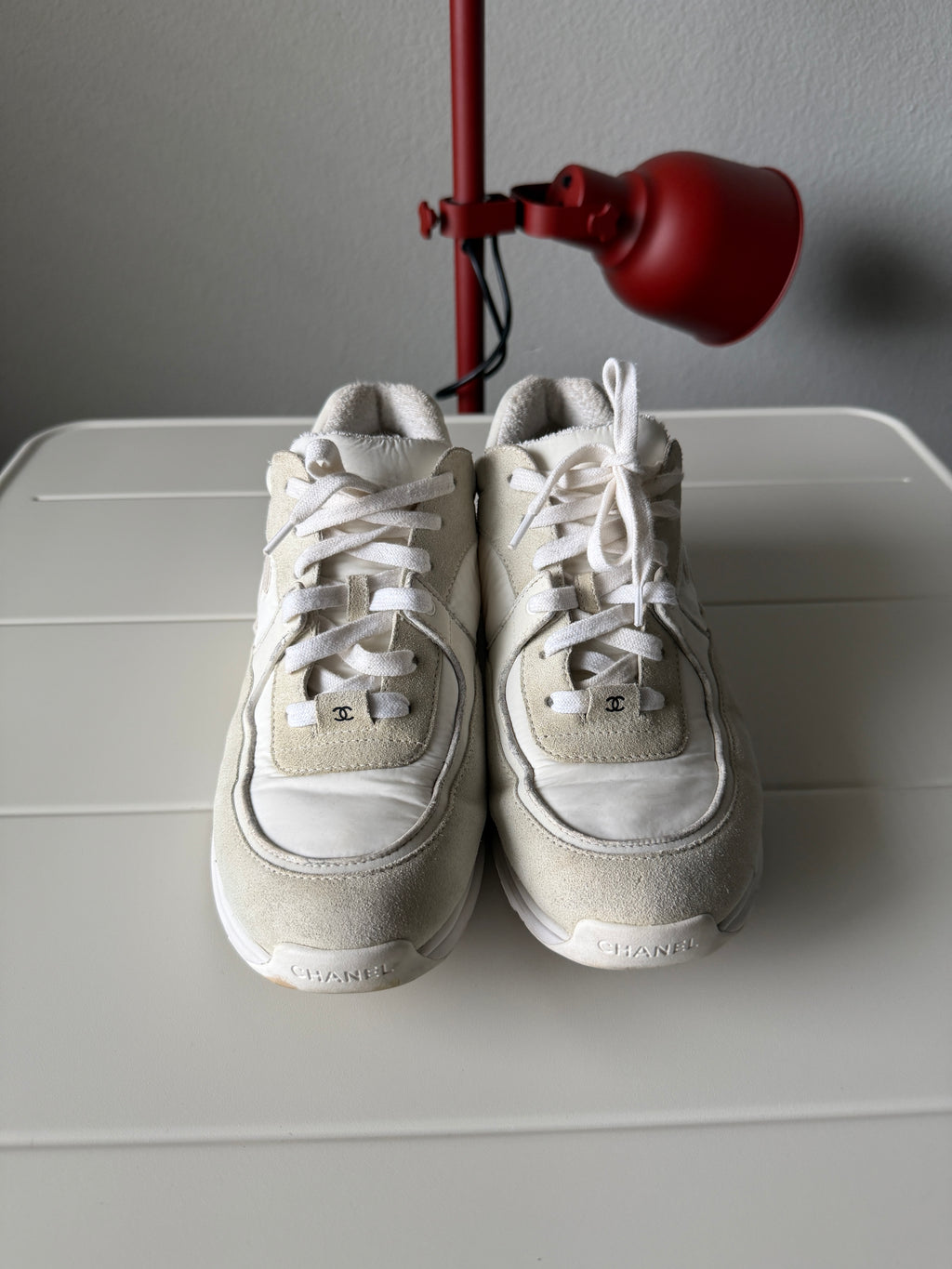 Chanel White Suede Mens Runner 43/10