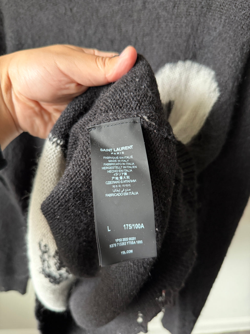 Saint Laurent Paris Playboy Mohair Distressed Sweater L