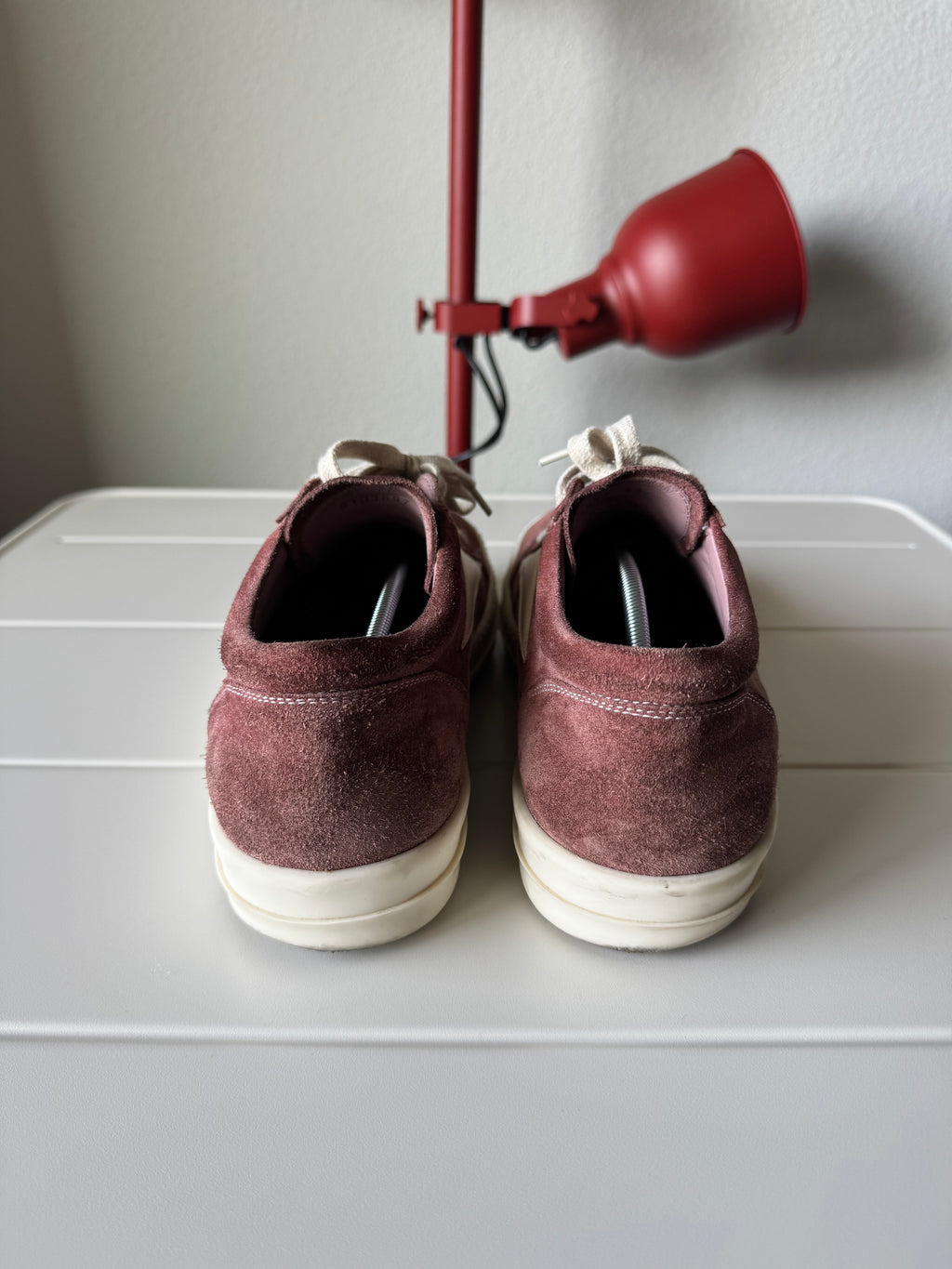 Rick Owens Pink Dust Suede Vintage Van Sneakers 44/11
